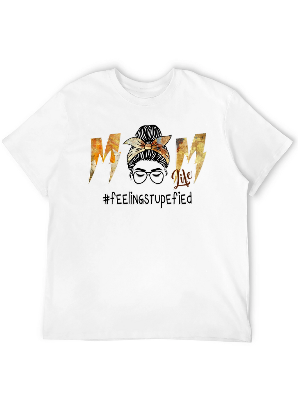 Mom Life Messy Bun Graphic T-Shirt - Black