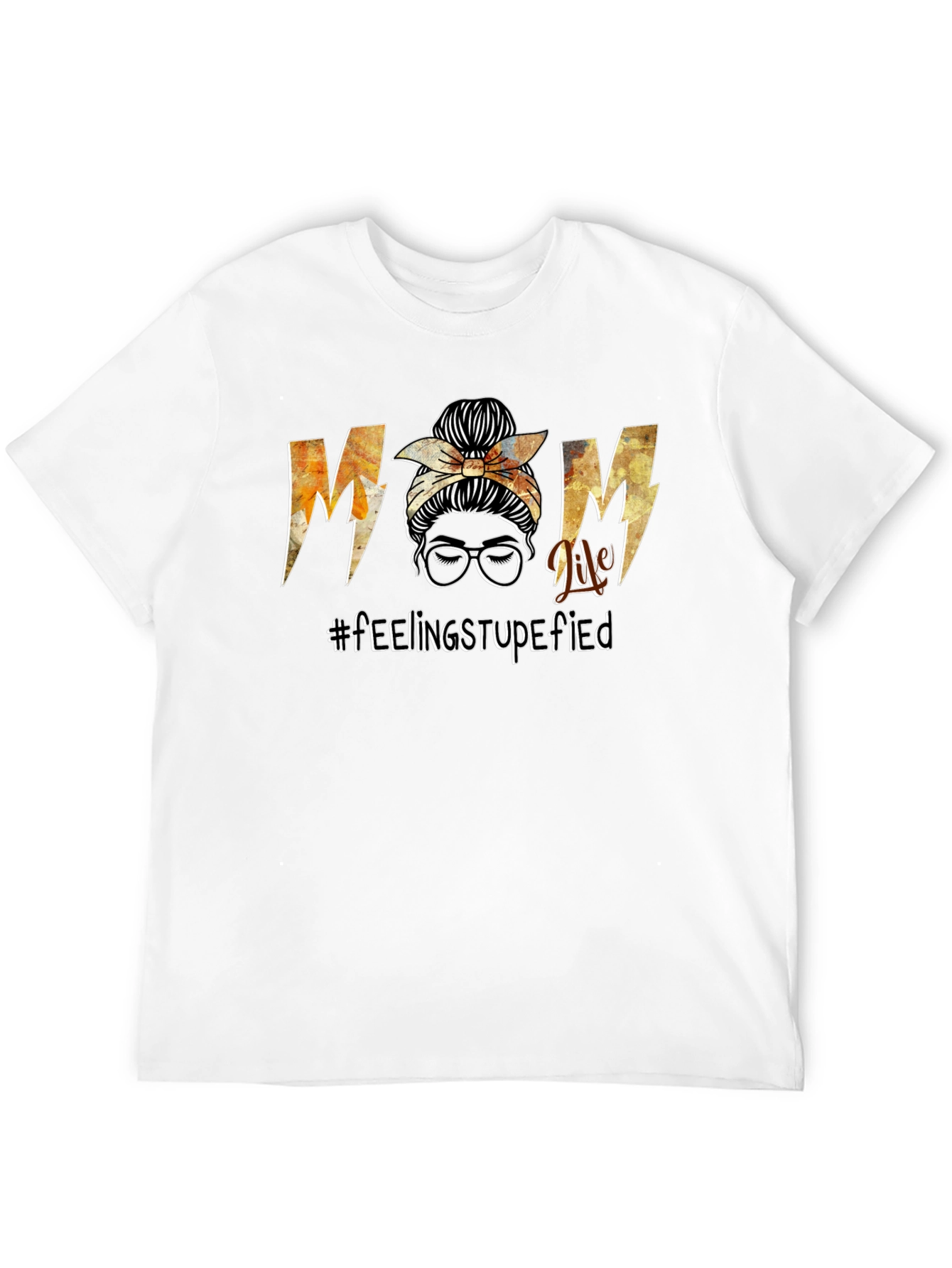 Mom Life Messy Bun Graphic T-Shirt - Black