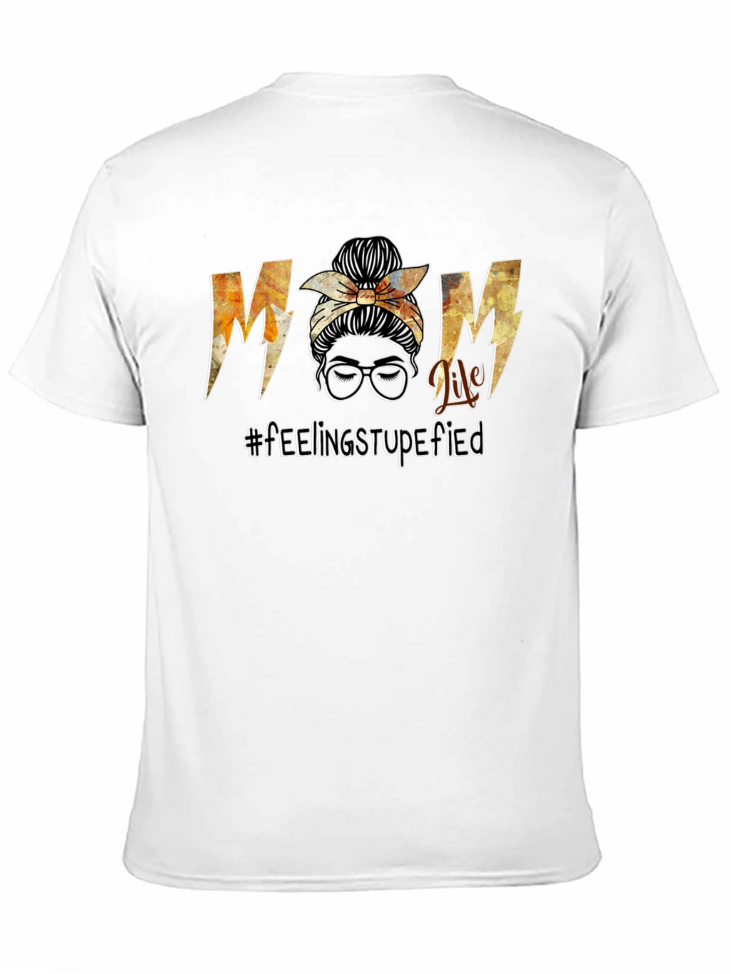 Mom Life Messy Bun Graphic T-Shirt - Black