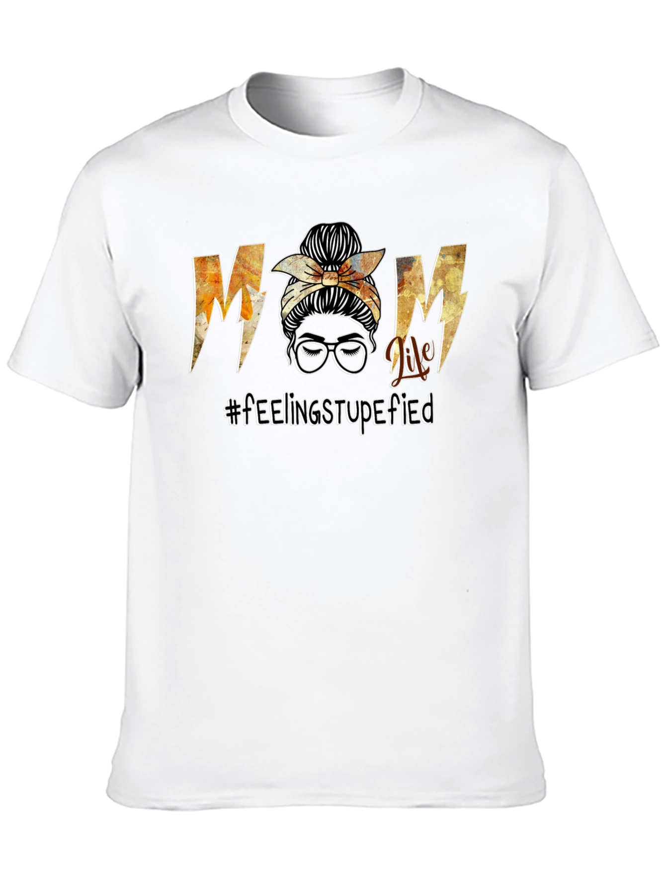 Mom Life Messy Bun Graphic T-Shirt - Black