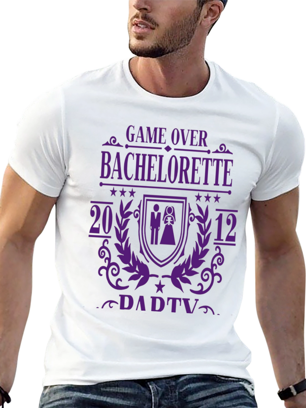 Game Over Bachelorette Party Tee - Purple Print