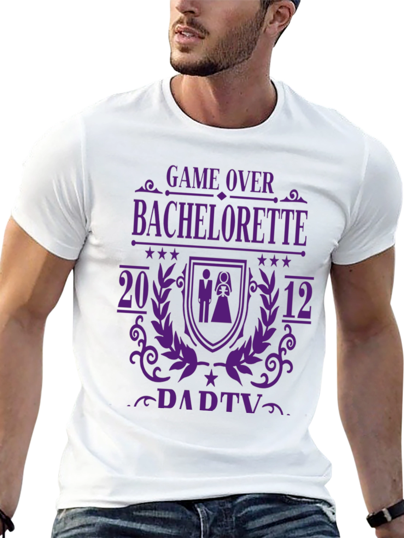 Game Over Bachelorette Party Tee - Purple Print