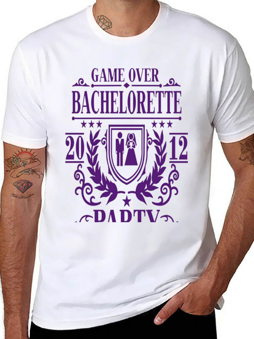 Game Over Bachelorette Party Tee - Purple Print