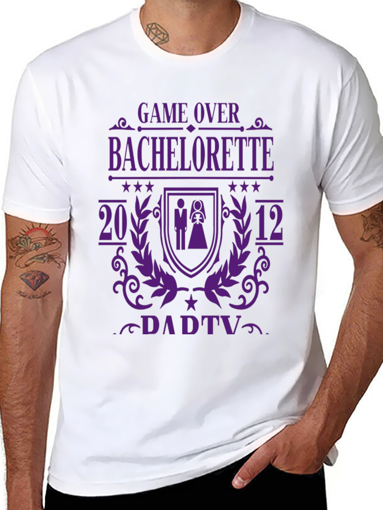 Game Over Bachelorette Party Tee - Purple Print