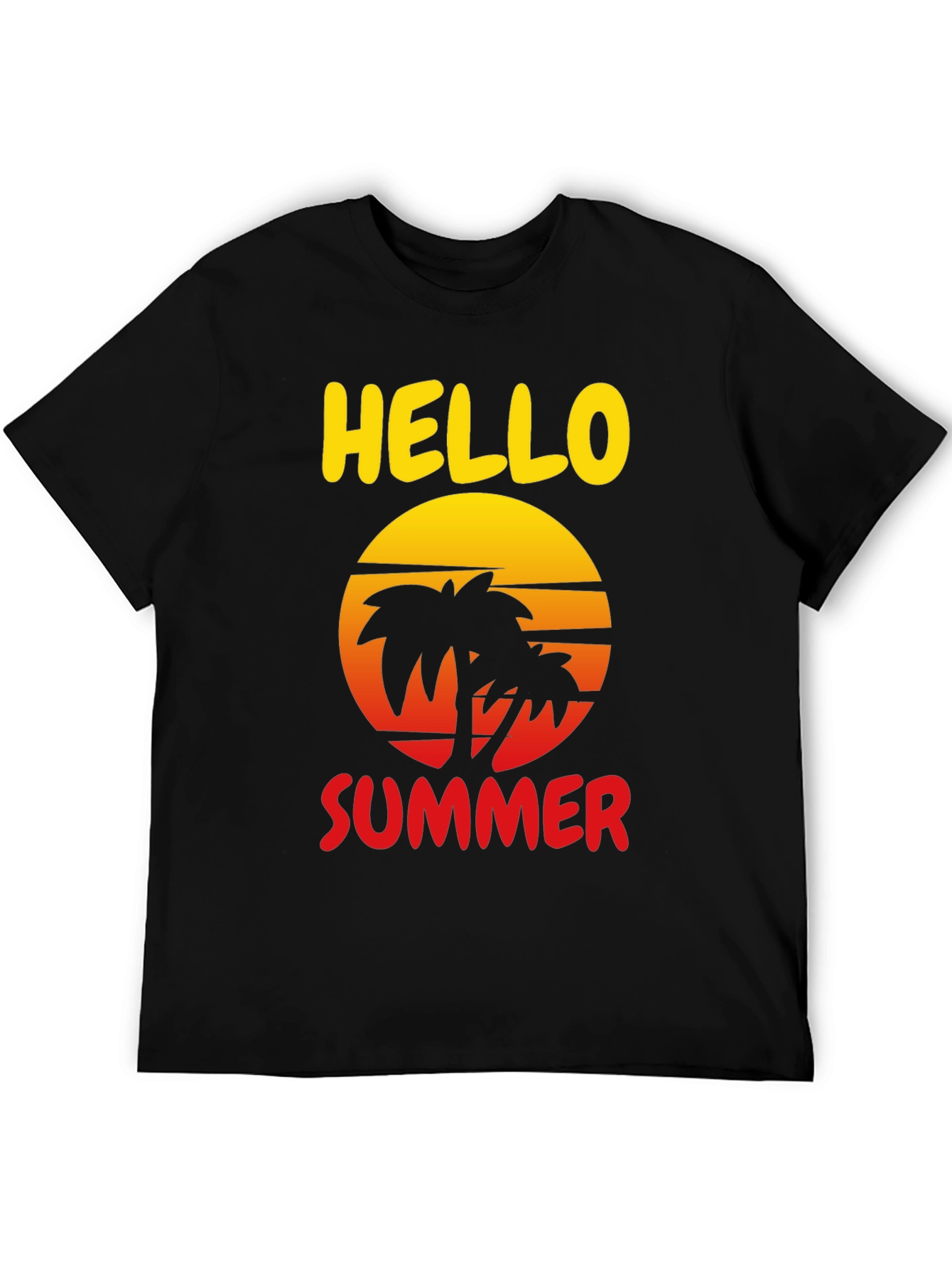 Hello Summer Palm Tree Graphic Tee
