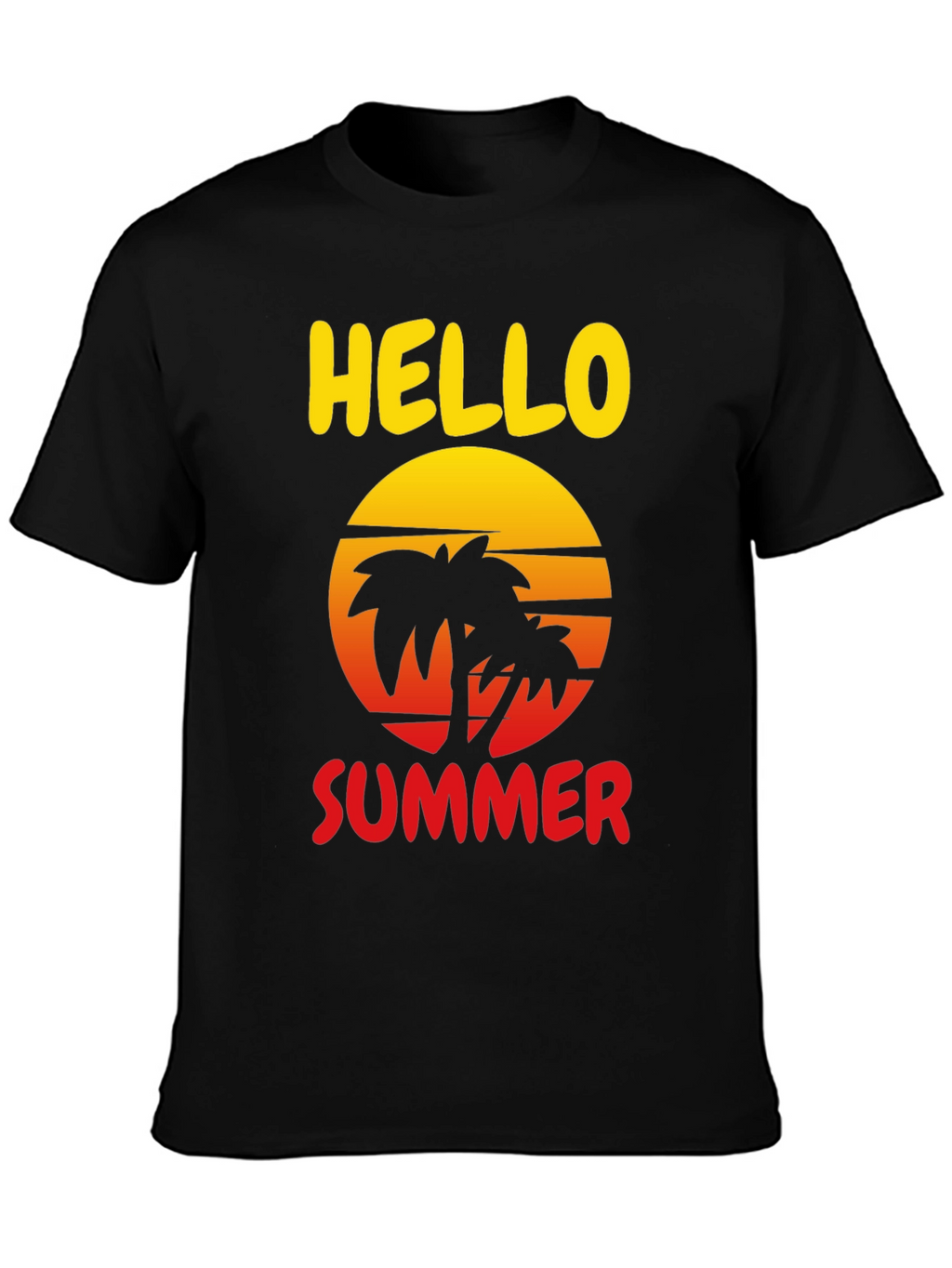Hello Summer Palm Tree Graphic Tee