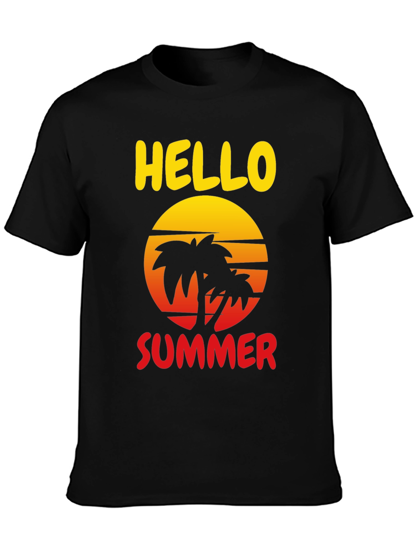Hello Summer Palm Tree Graphic Tee