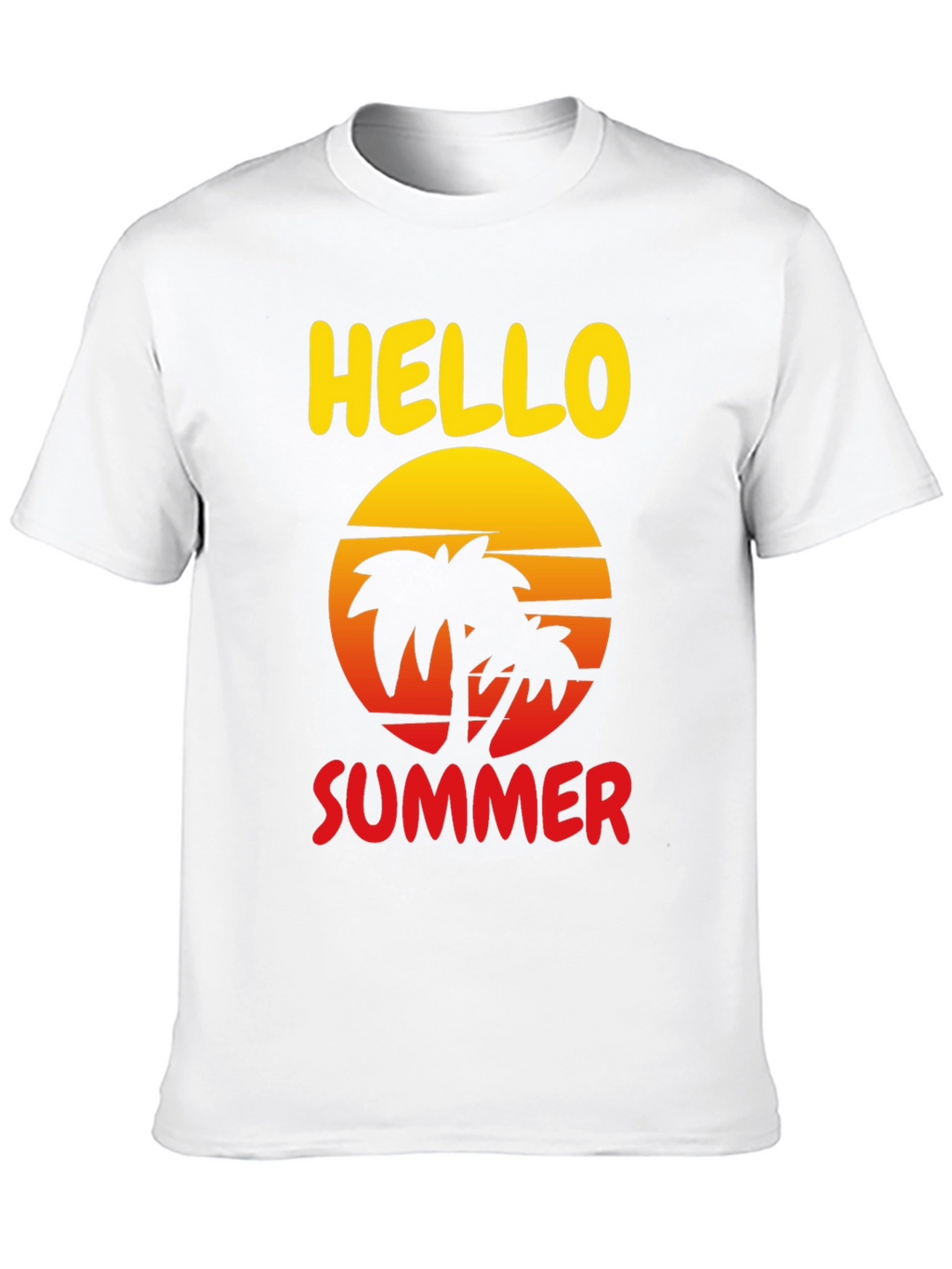 Hello Summer Palm Tree Graphic Tee