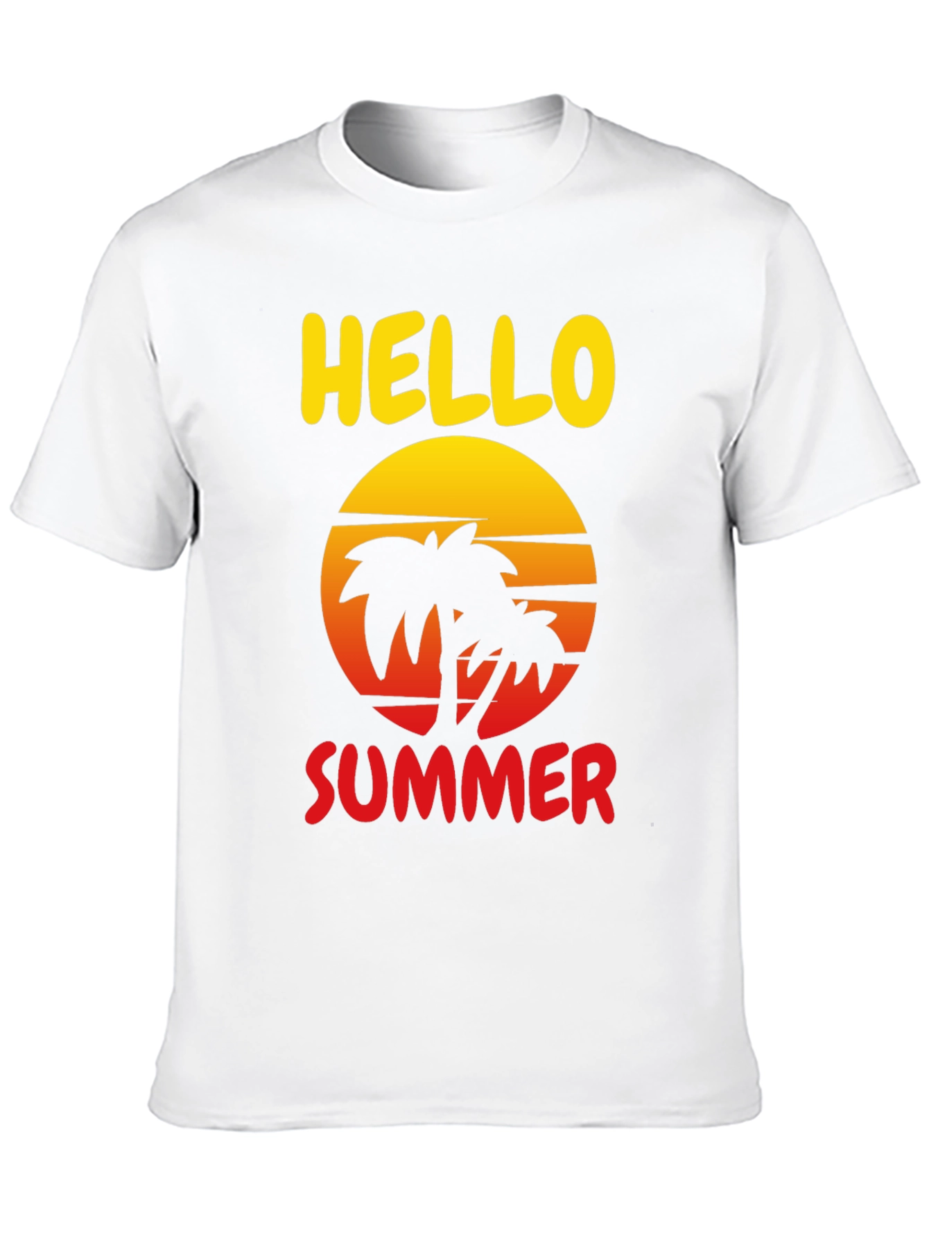 Hello Summer Palm Tree Graphic Tee