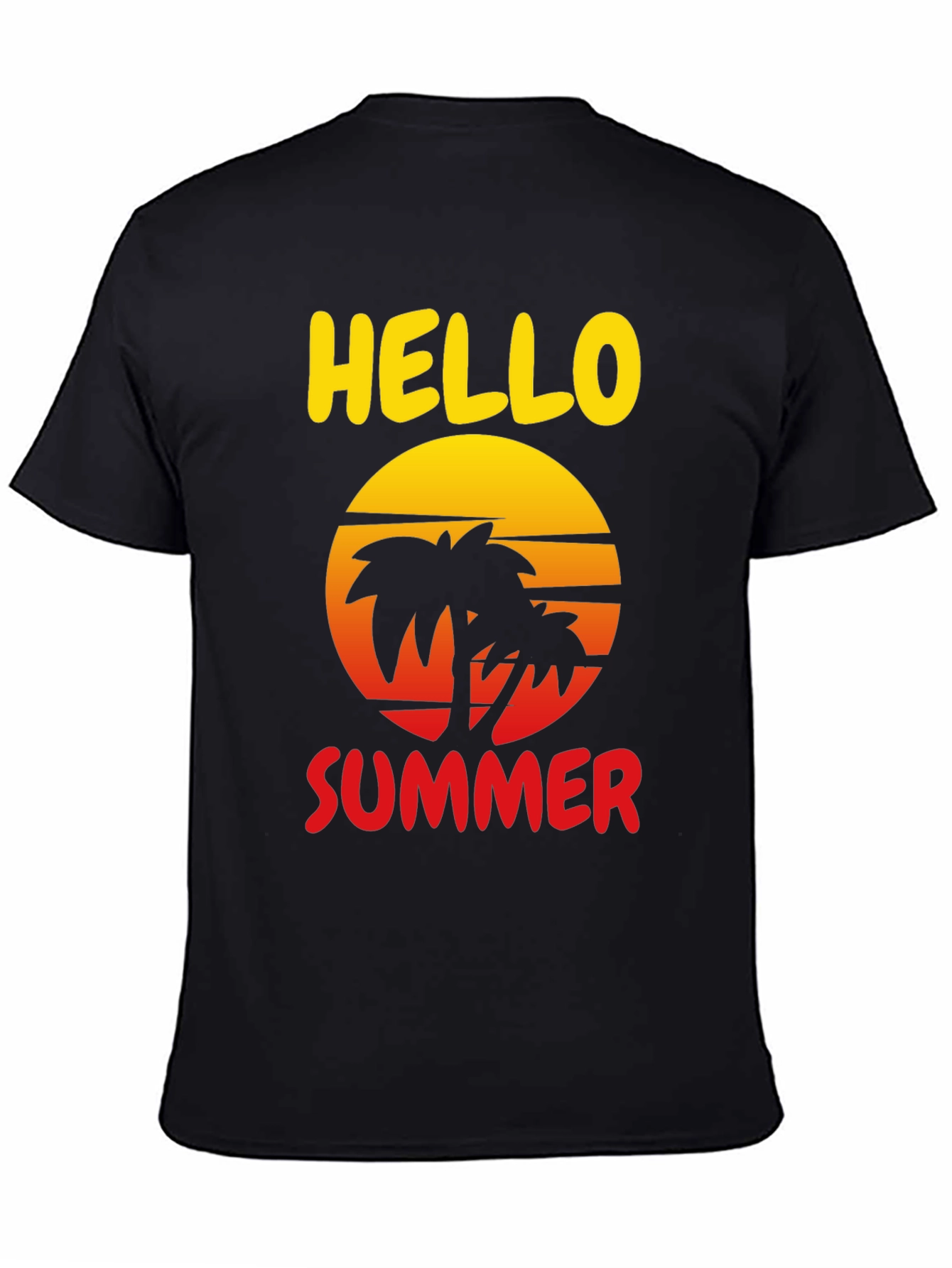 Hello Summer Palm Tree Graphic Tee