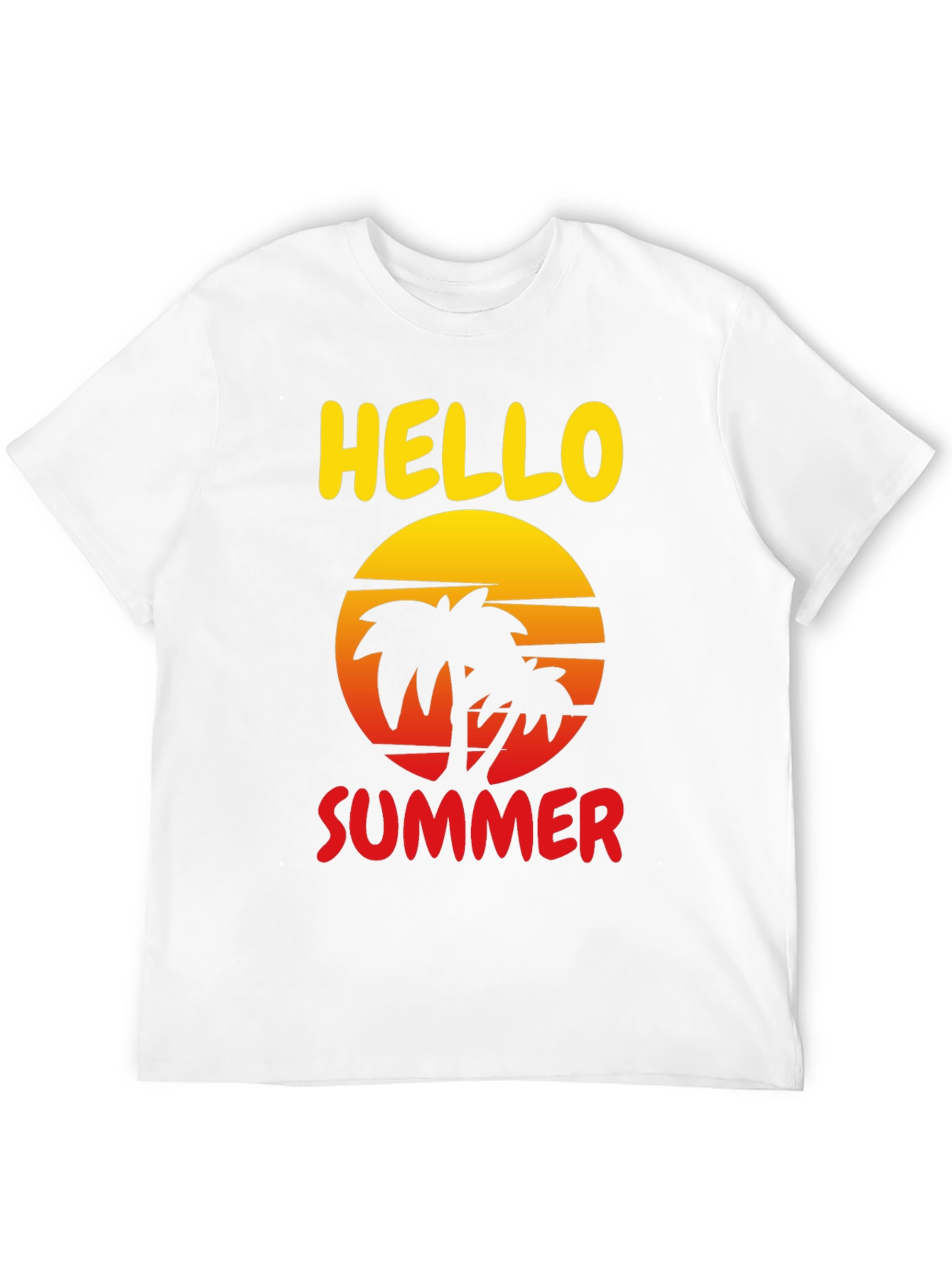 Hello Summer Palm Tree Graphic Tee