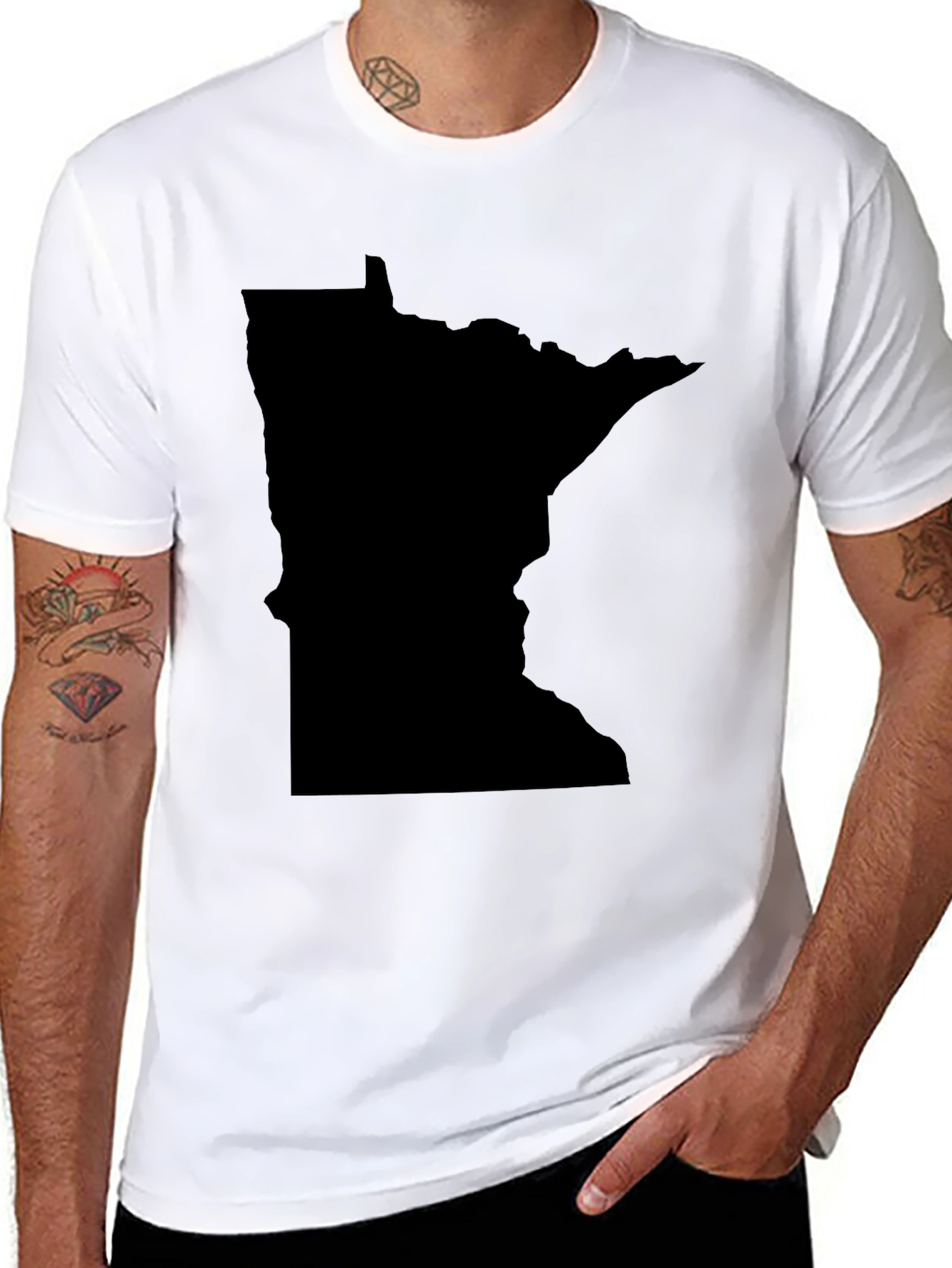 Minnesota State Silhouette T-Shirt - Black