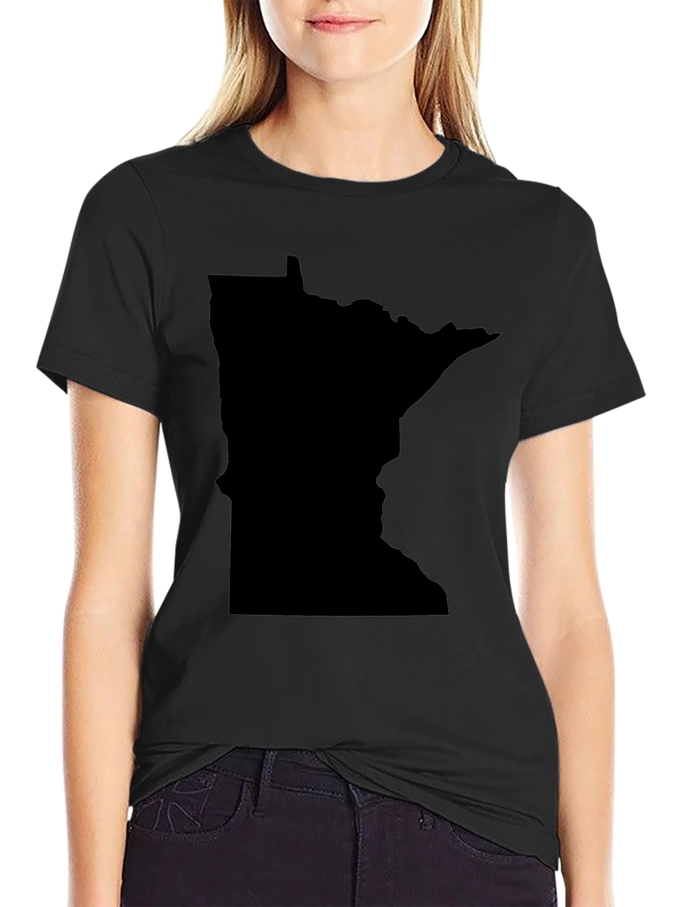 Minnesota State Silhouette T-Shirt - Black