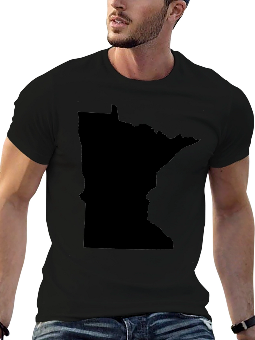Minnesota State Silhouette T-Shirt - Black