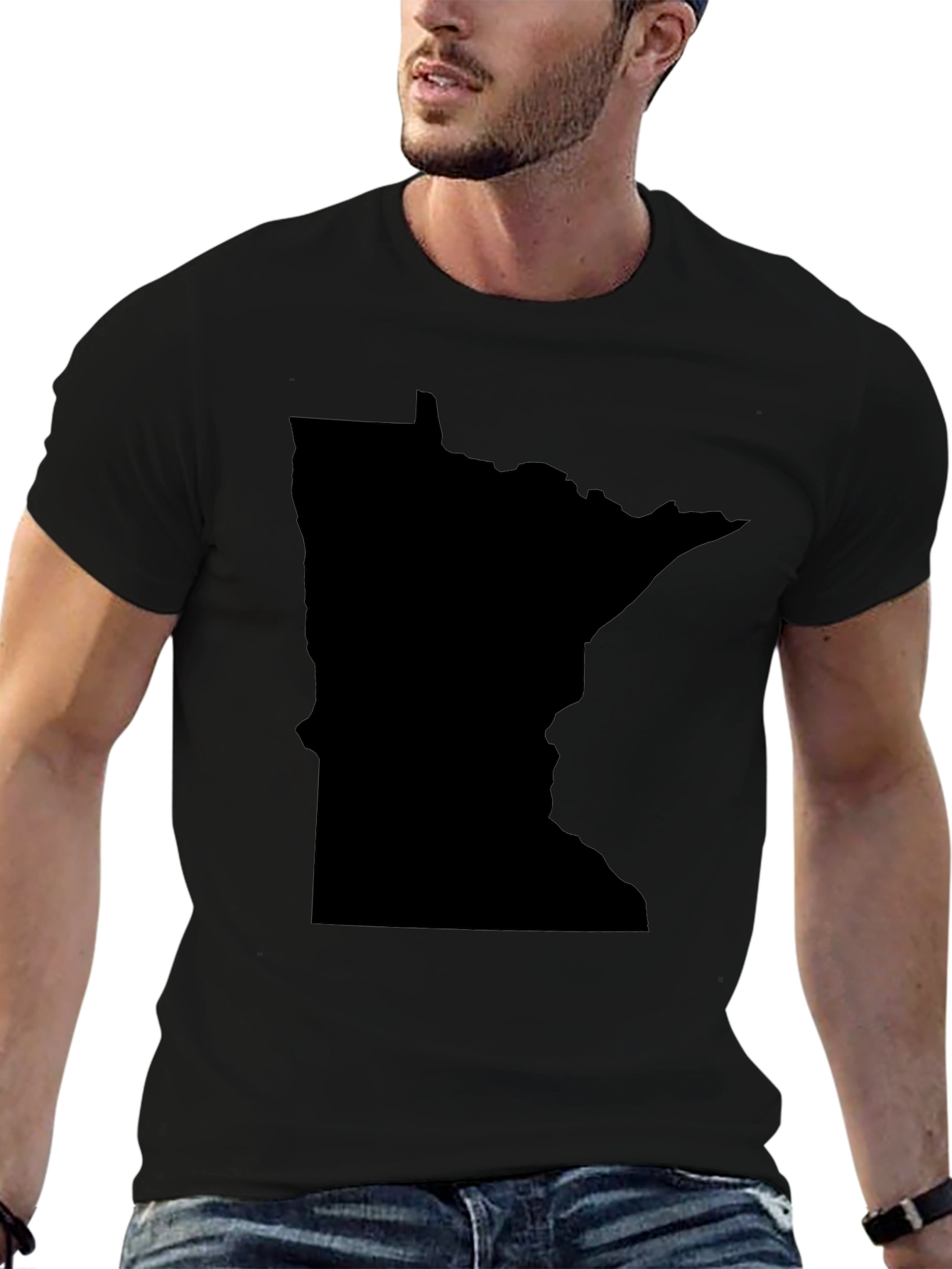 Minnesota State Silhouette T-Shirt - Black