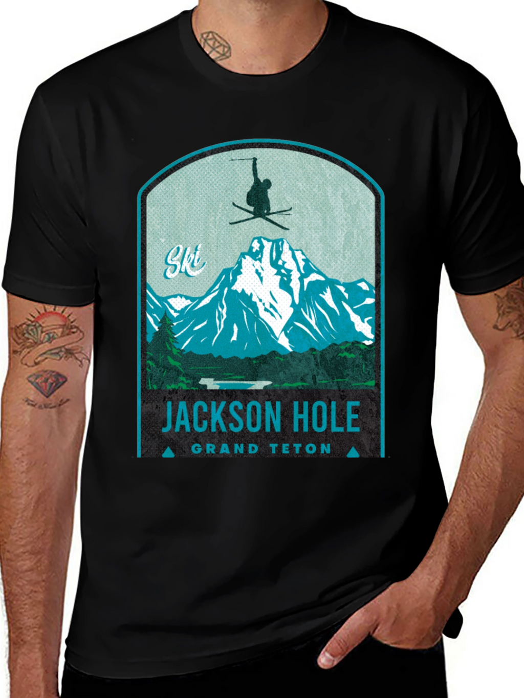 Jackson Hole Grand Teton Ski T-Shirt
