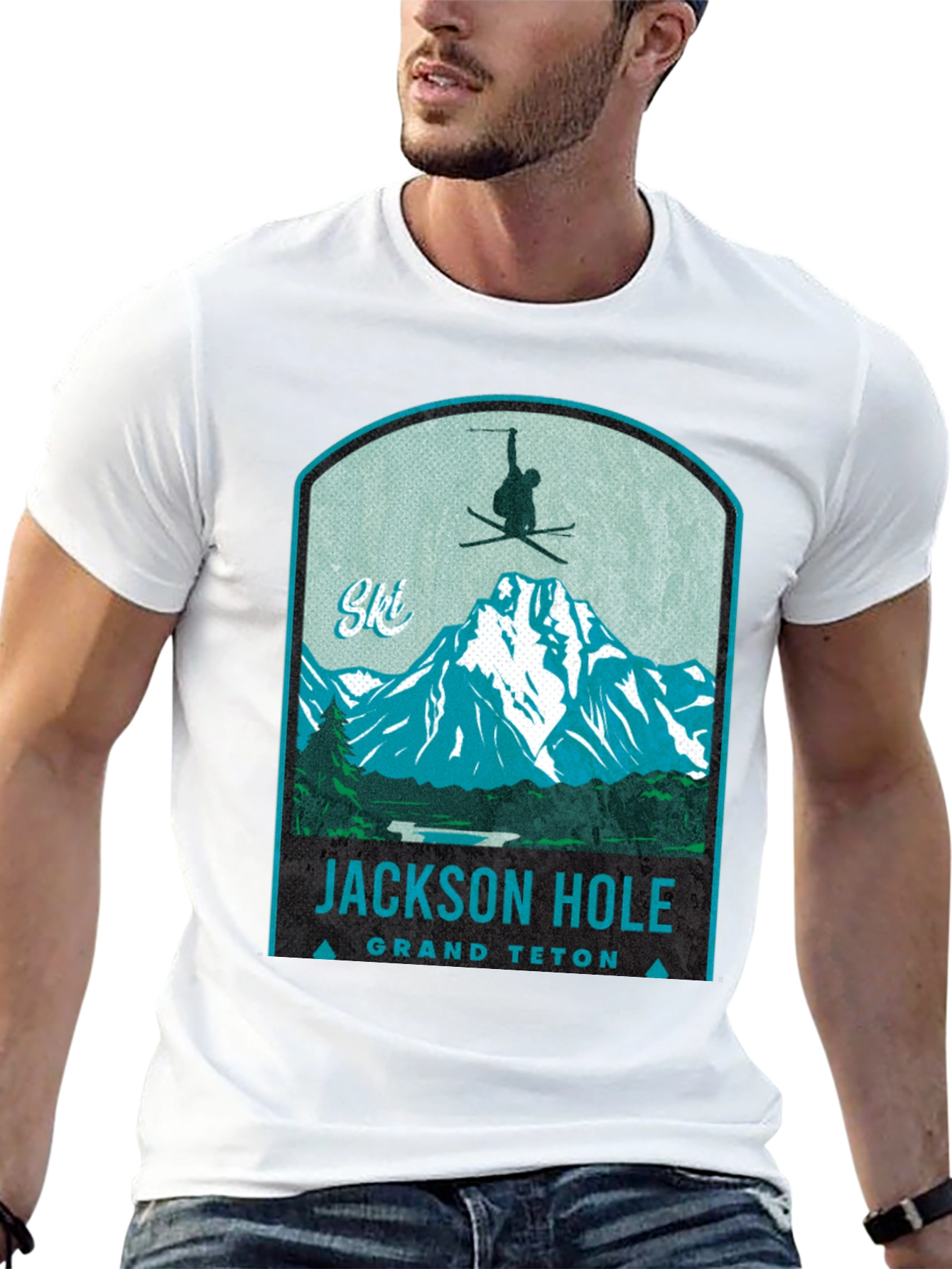 Jackson Hole Grand Teton Ski T-Shirt