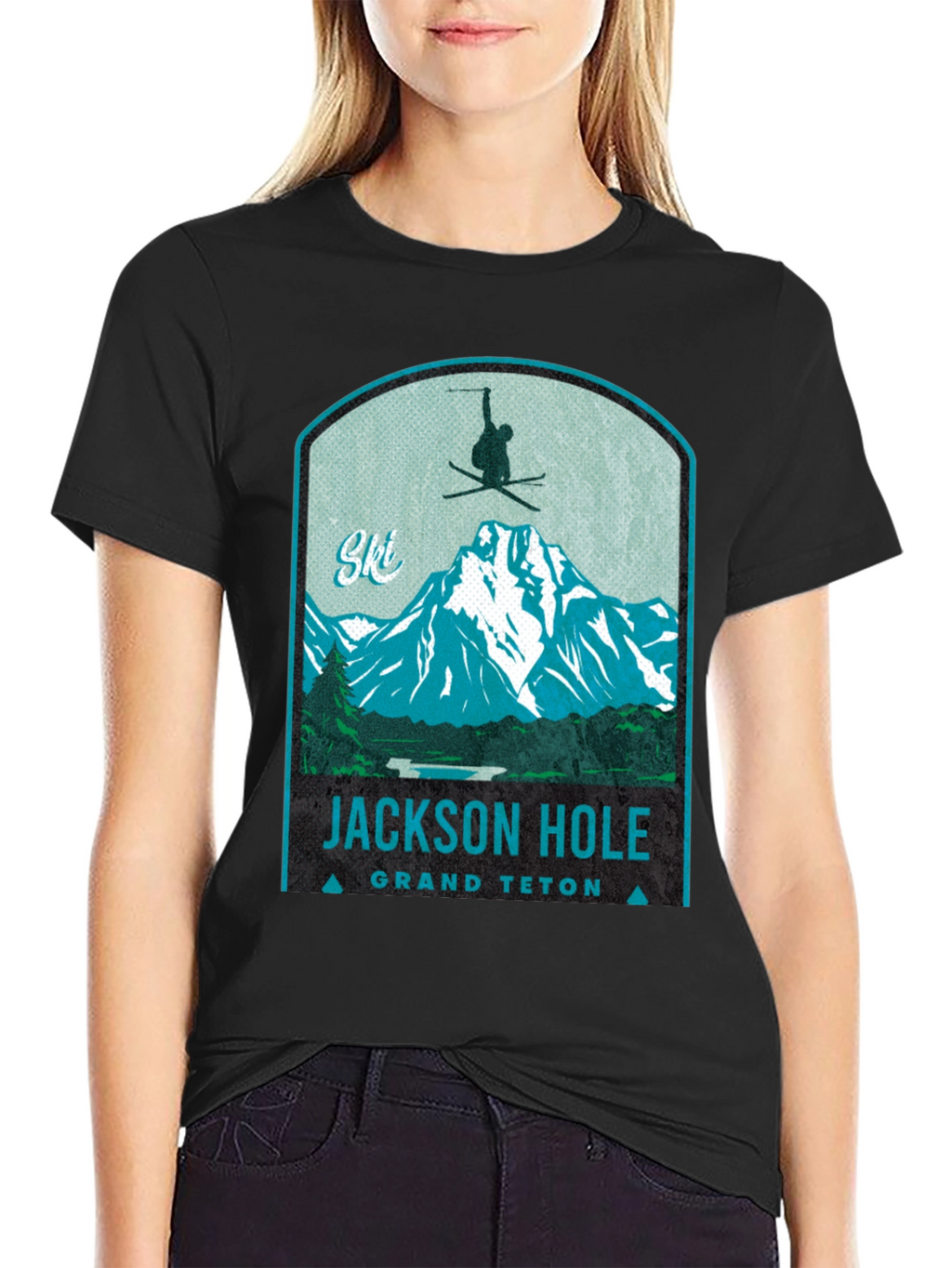 Jackson Hole Grand Teton Ski T-Shirt