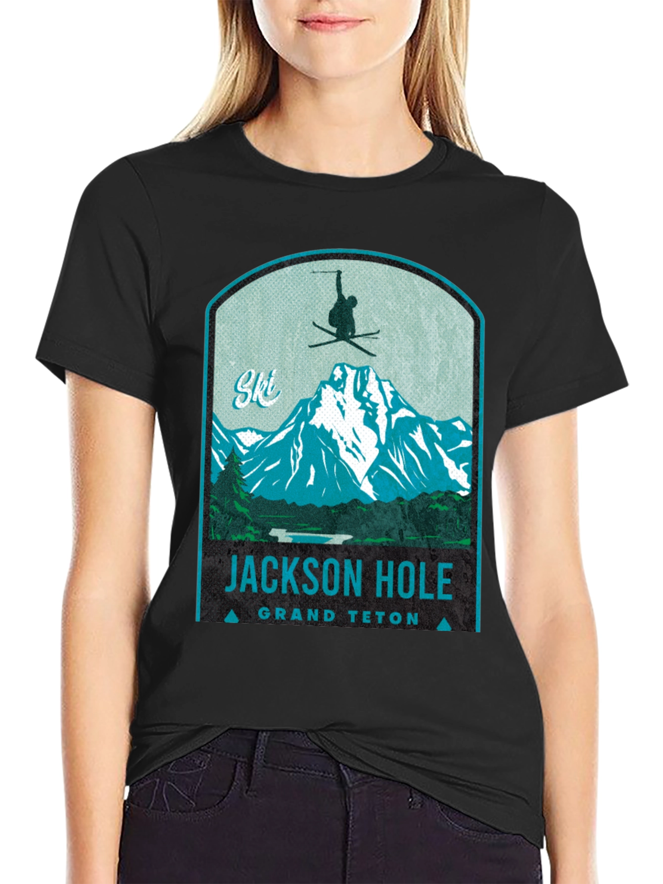 Jackson Hole Grand Teton Ski T-Shirt