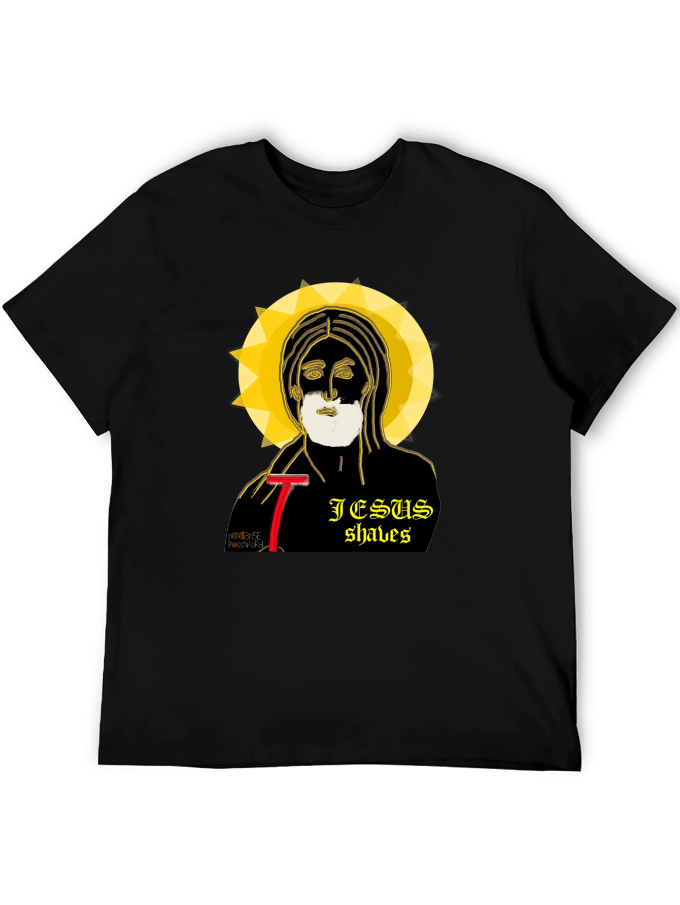 Jesus Shaves Graphic Tee - Unique Religious Humor T-Shirt
