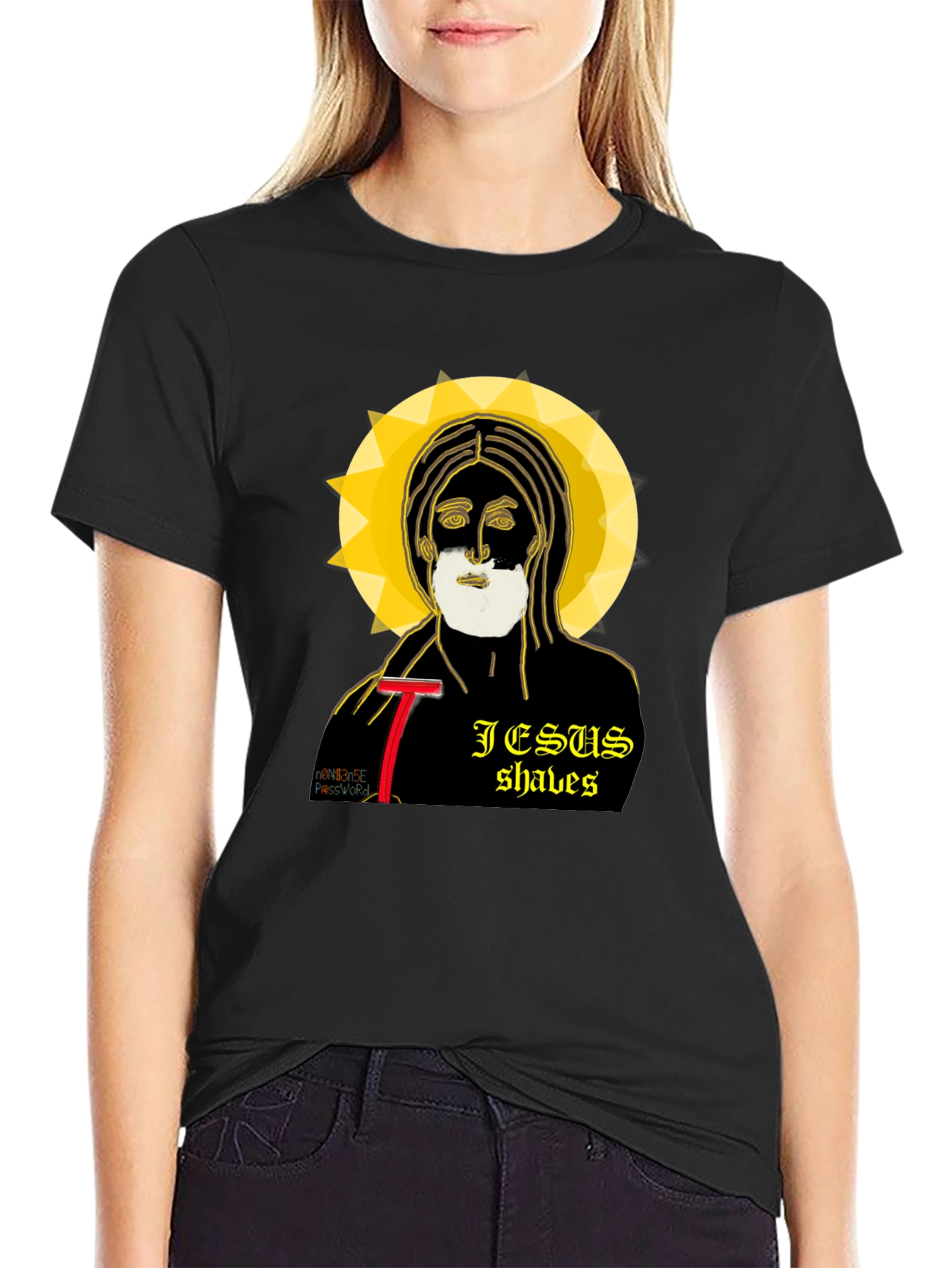 Jesus Shaves Graphic Tee - Unique Religious Humor T-Shirt