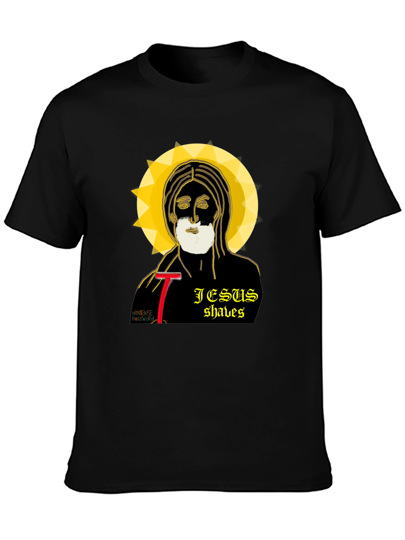 Jesus Shaves Graphic Tee - Unique Religious Humor T-Shirt