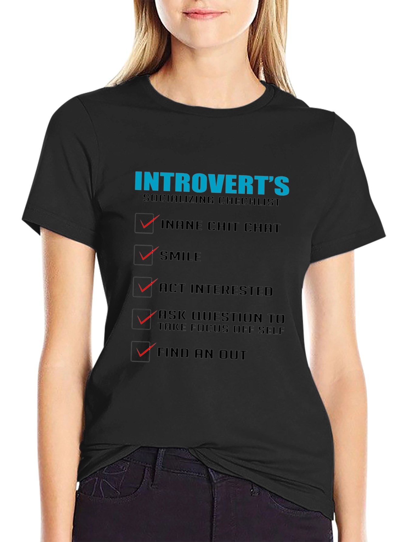 Introverts Socializing Checklist Graphic Tee