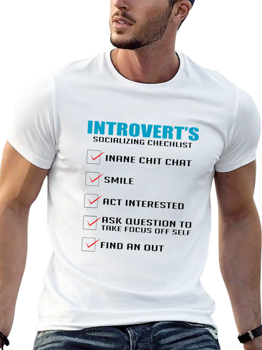Introverts Socializing Checklist Graphic Tee