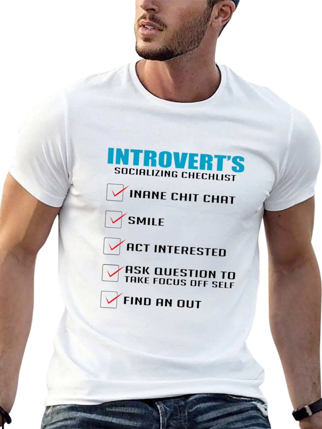 Introverts Socializing Checklist Graphic Tee
