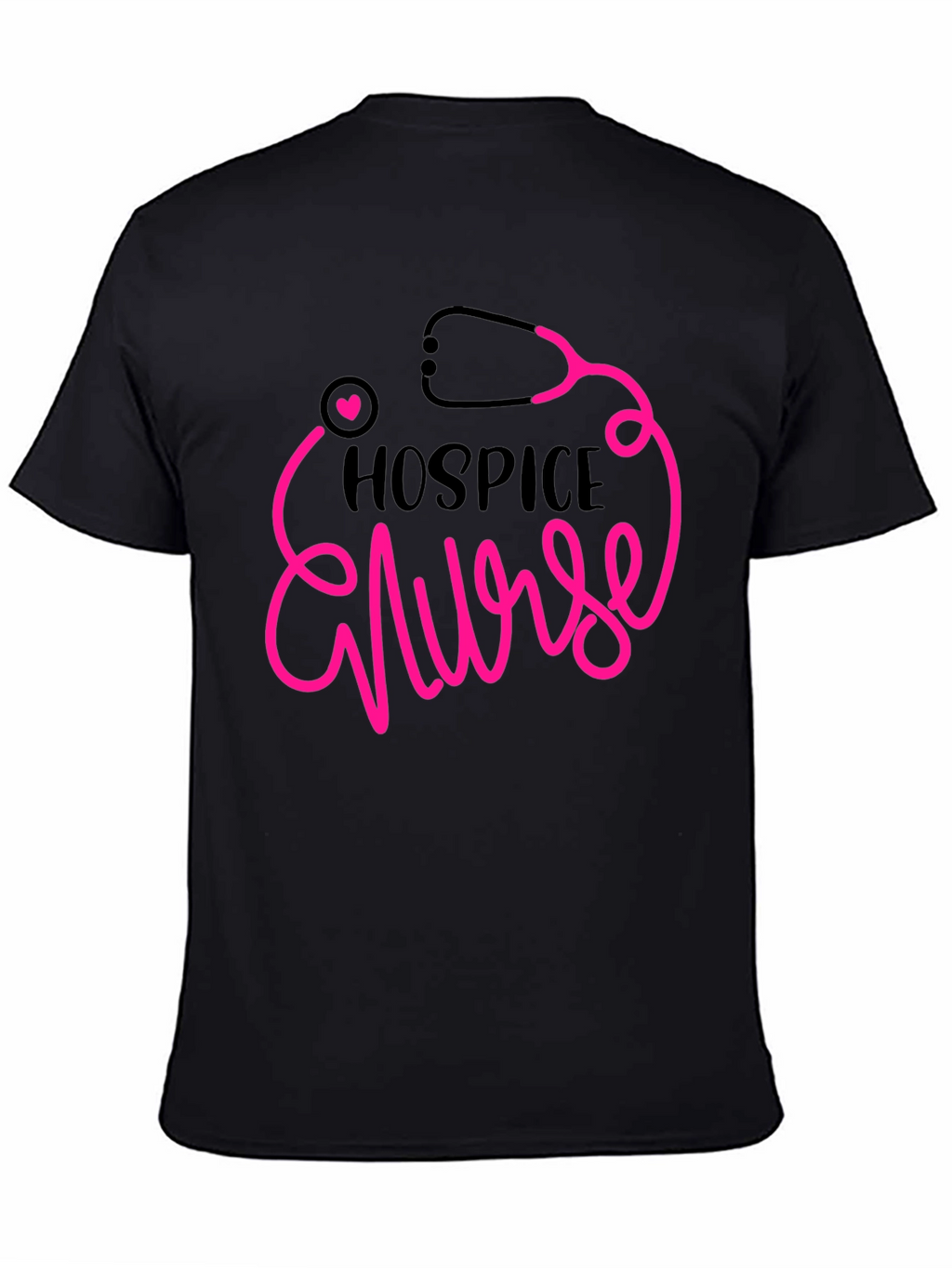 Hospice Nurse Graphic Tee - Heartbeat Stethoscope Design