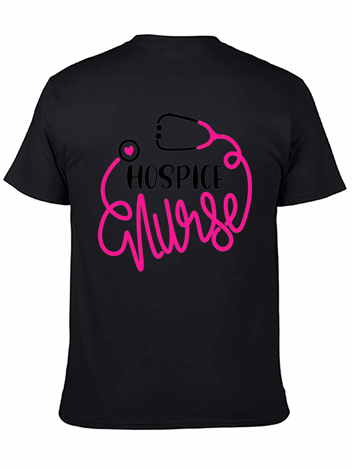 Hospice Nurse Graphic Tee - Heartbeat Stethoscope Design