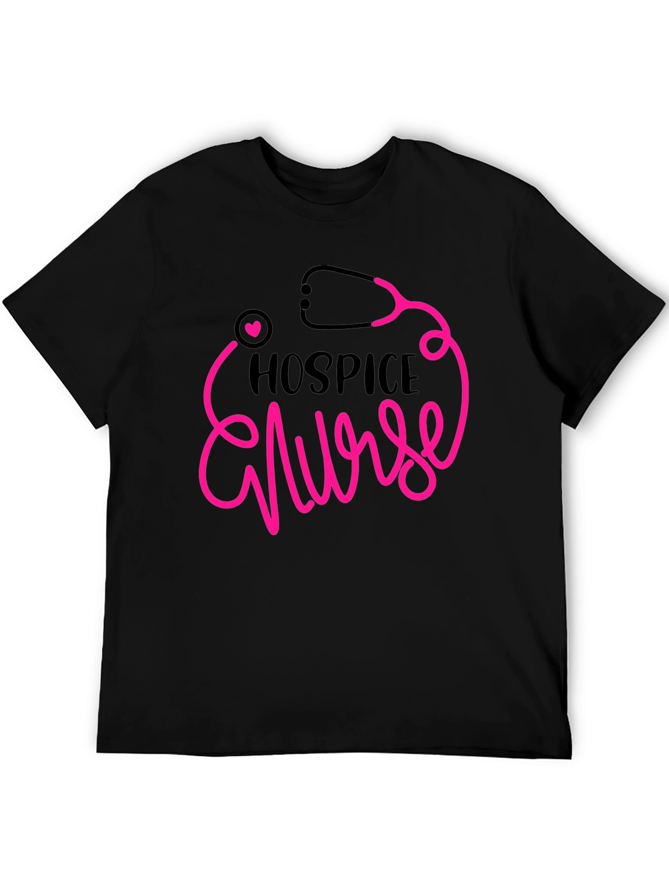 Hospice Nurse Graphic Tee - Heartbeat Stethoscope Design