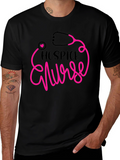 Hospice Nurse Graphic Tee - Heartbeat Stethoscope Design