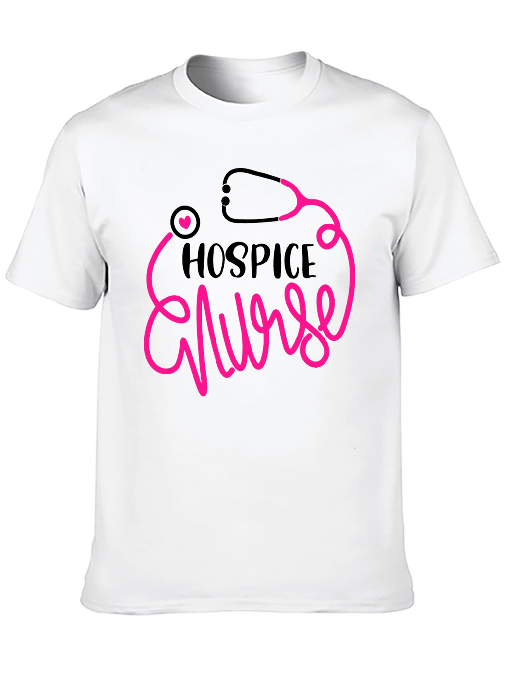 Hospice Nurse Graphic Tee - Heartbeat Stethoscope Design