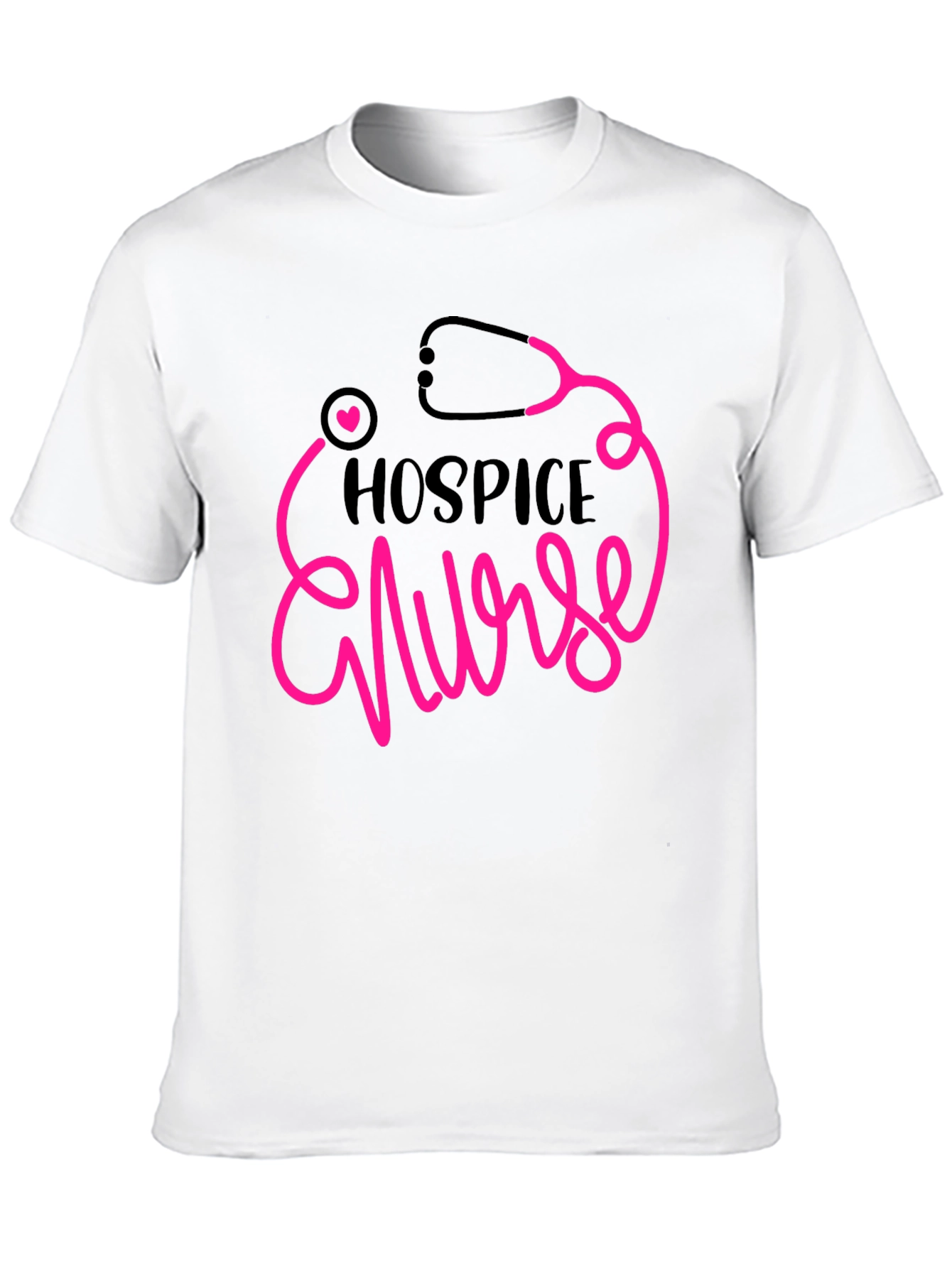 Hospice Nurse Graphic Tee - Heartbeat Stethoscope Design