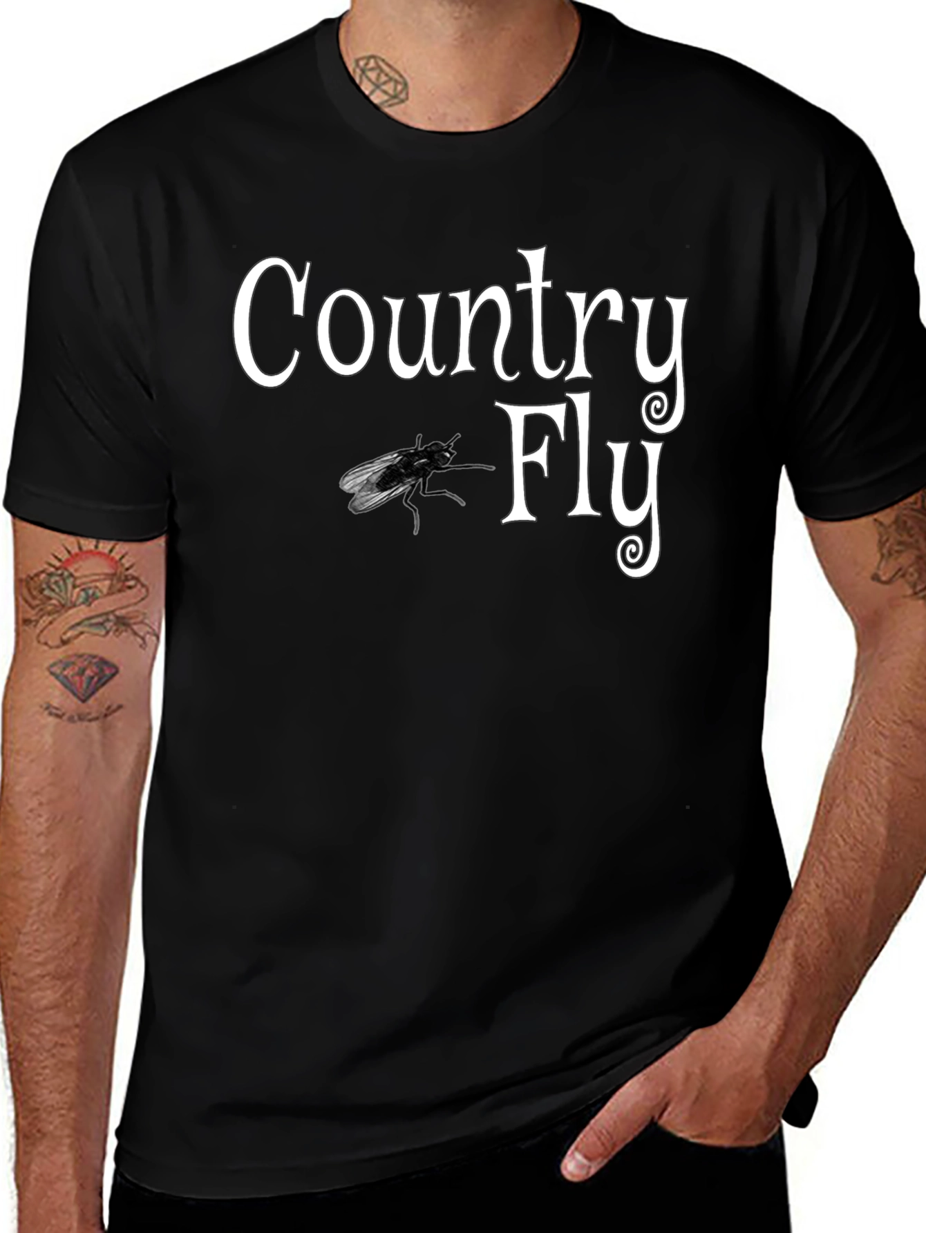 Country Fly Graphic Black T-Shirt