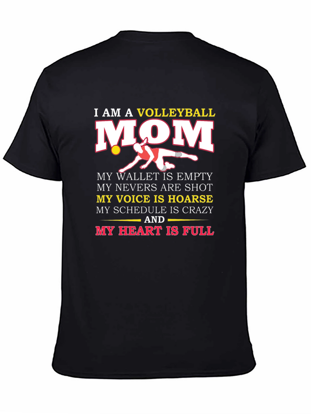 Volleyball Mom Graphic T-Shirt - Black
