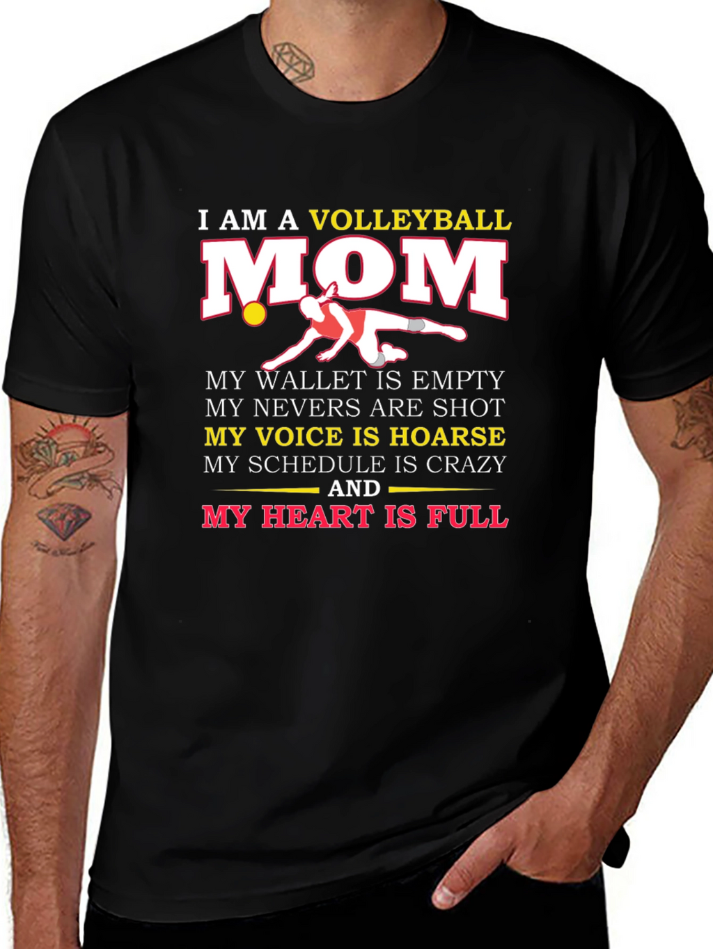 Volleyball Mom Graphic T-Shirt - Black