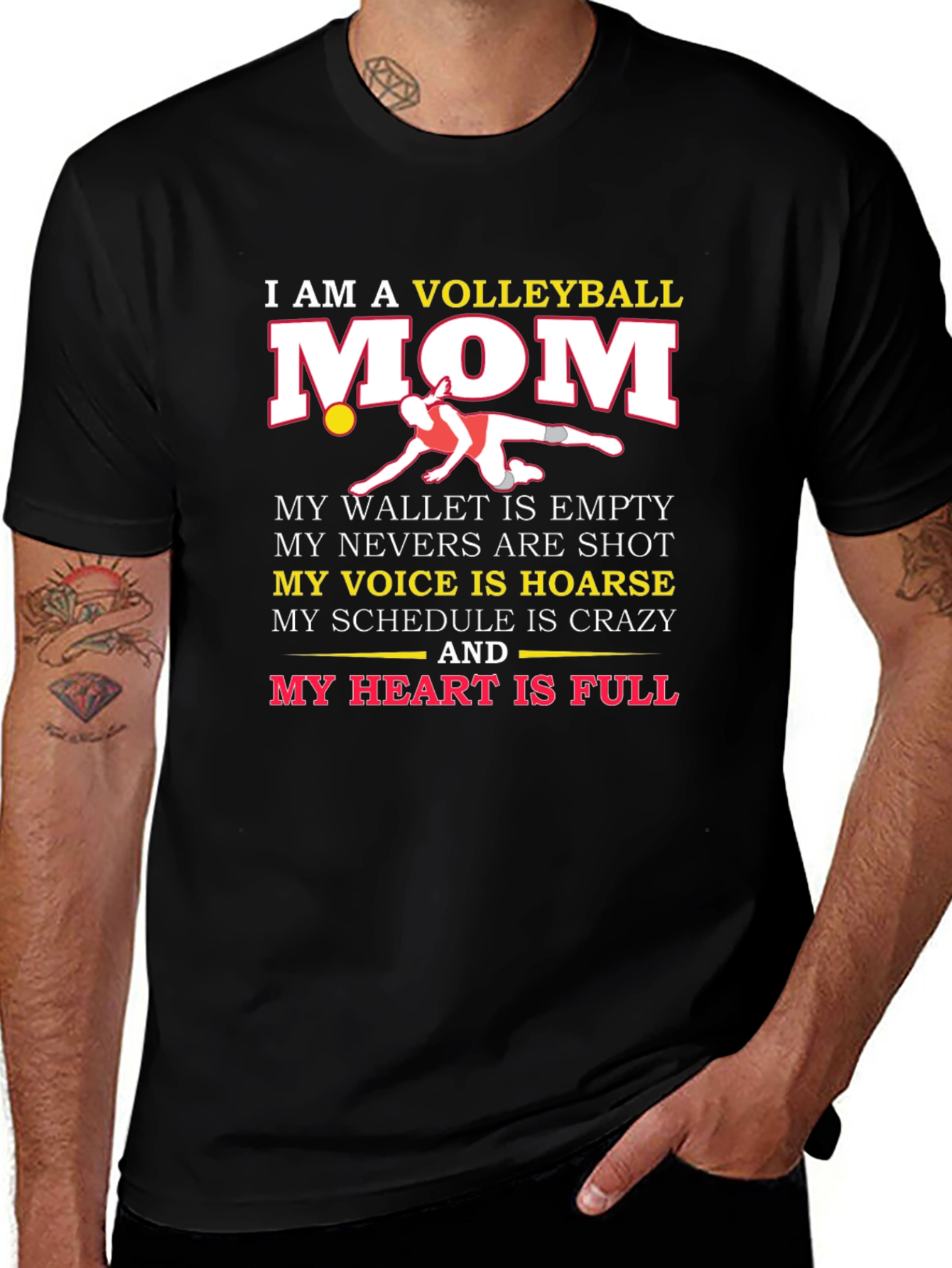 Volleyball Mom Graphic T-Shirt - Black