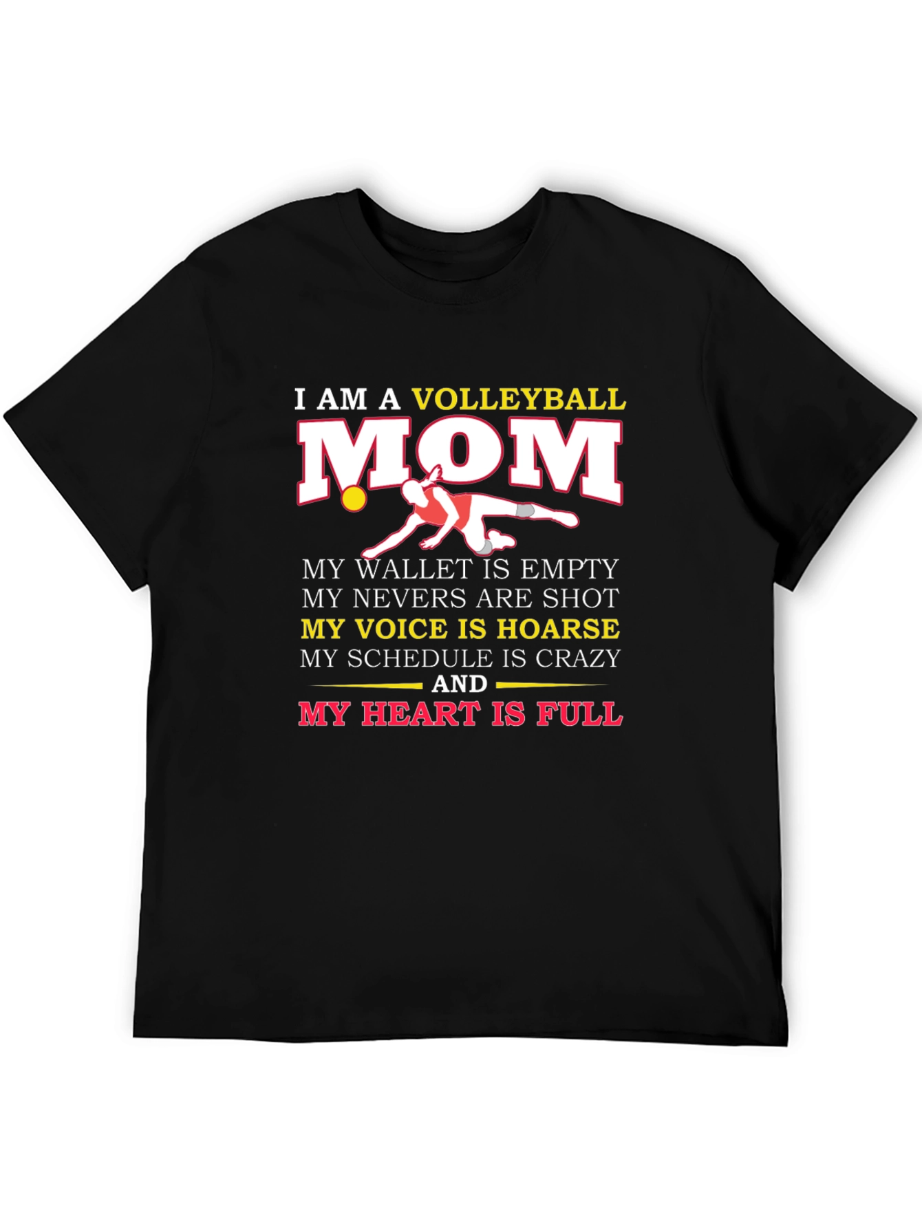 Volleyball Mom Graphic T-Shirt - Black
