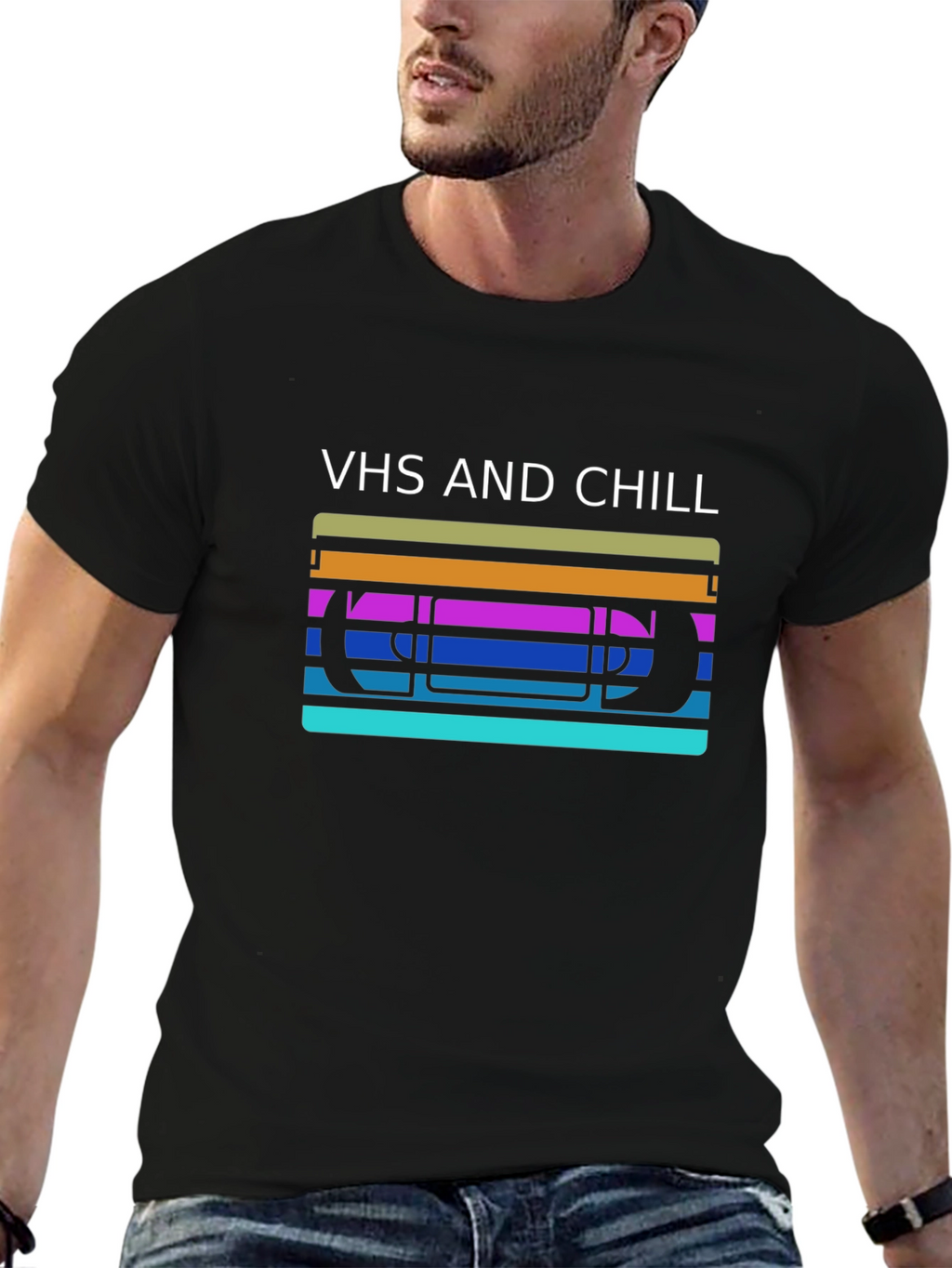 VHS and Chill Retro Graphic T-Shirt