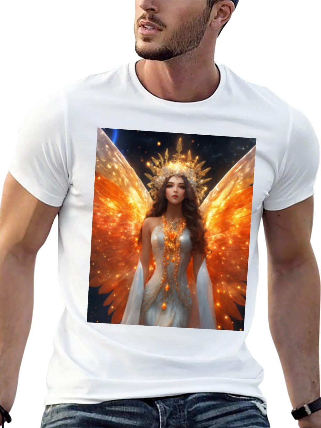 Angel Wings Graphic Black T-Shirt