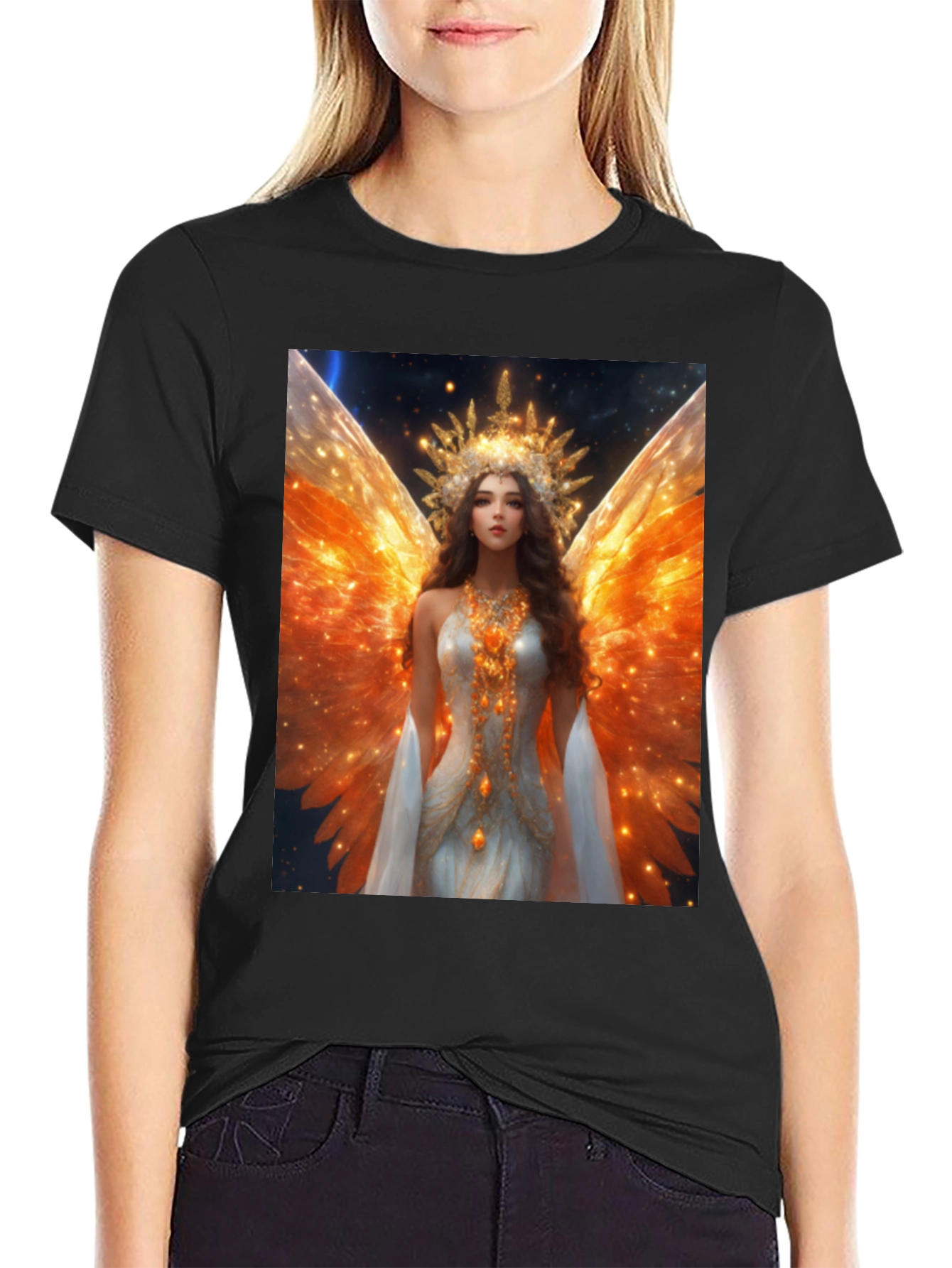 Angel Wings Graphic Black T-Shirt