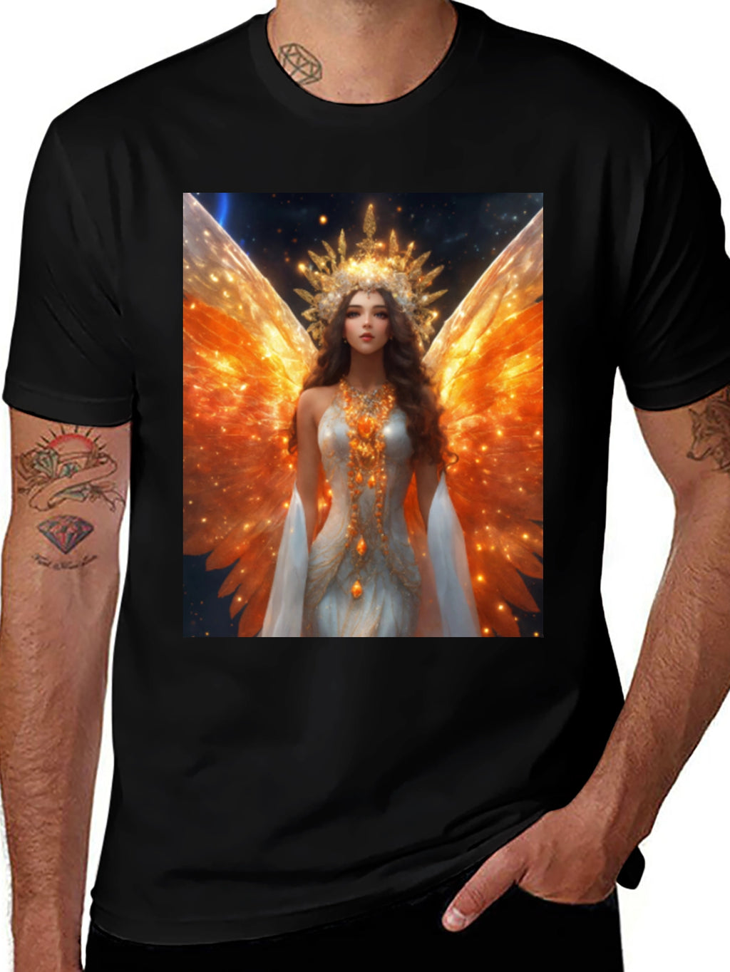 Angel Wings Graphic Black T-Shirt
