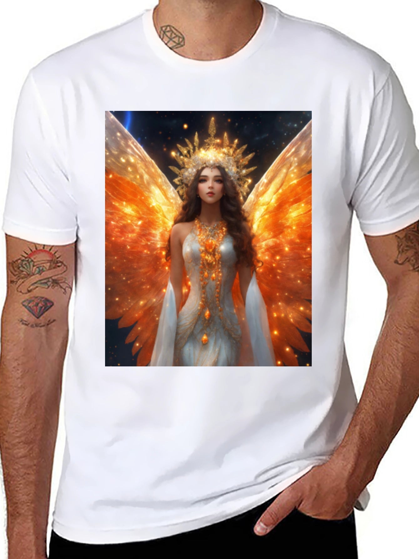 Angel Wings Graphic Black T-Shirt
