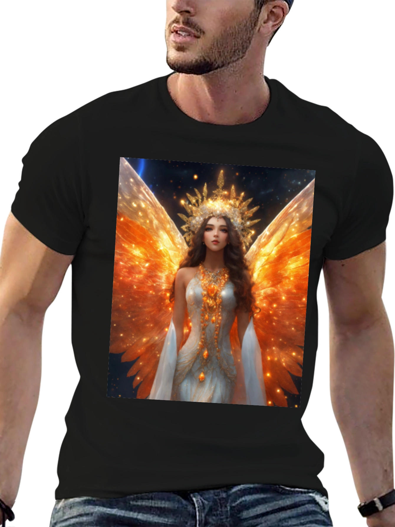 Angel Wings Graphic Black T-Shirt