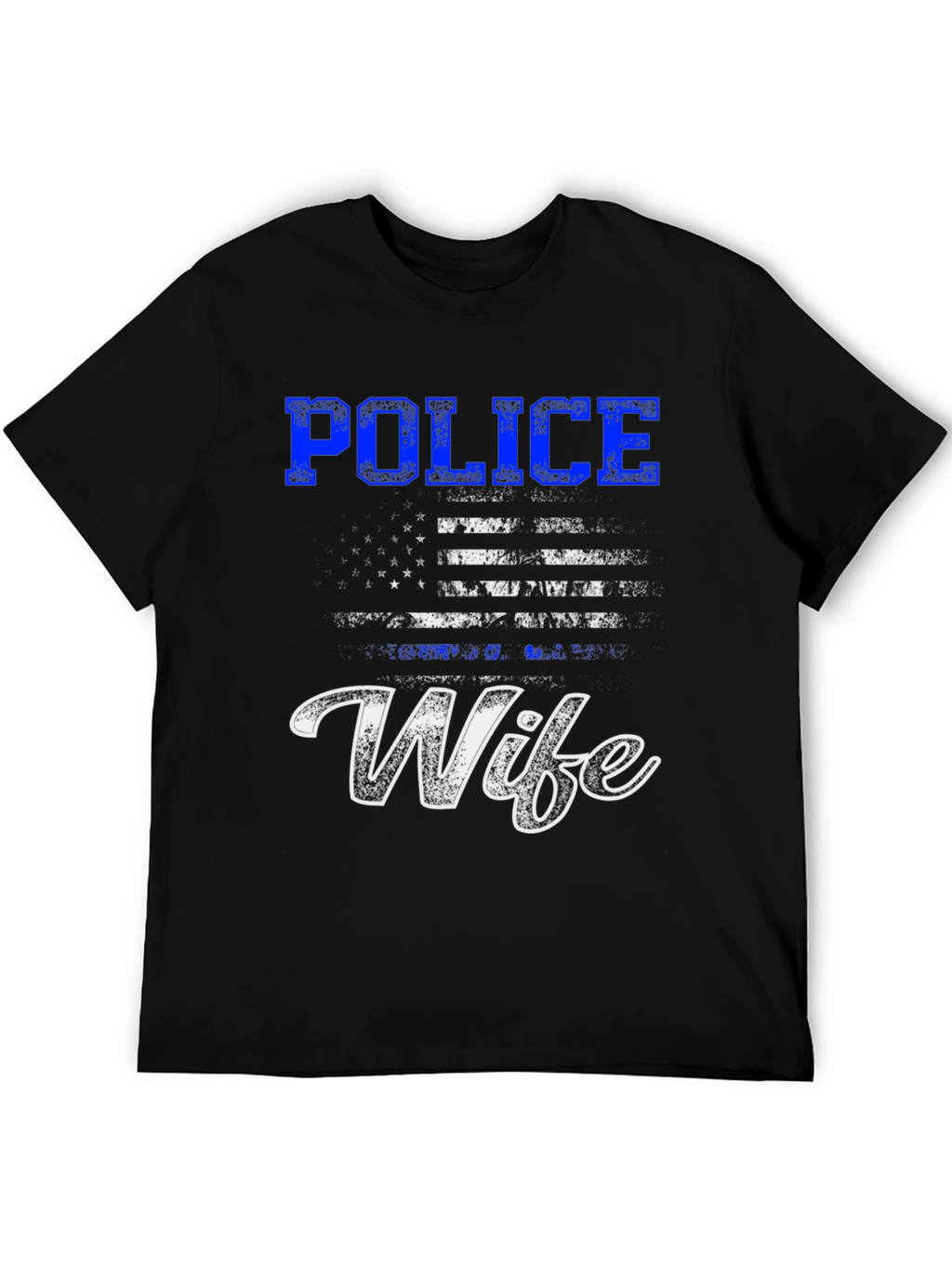 Police Wife T-Shirt - American Flag Design