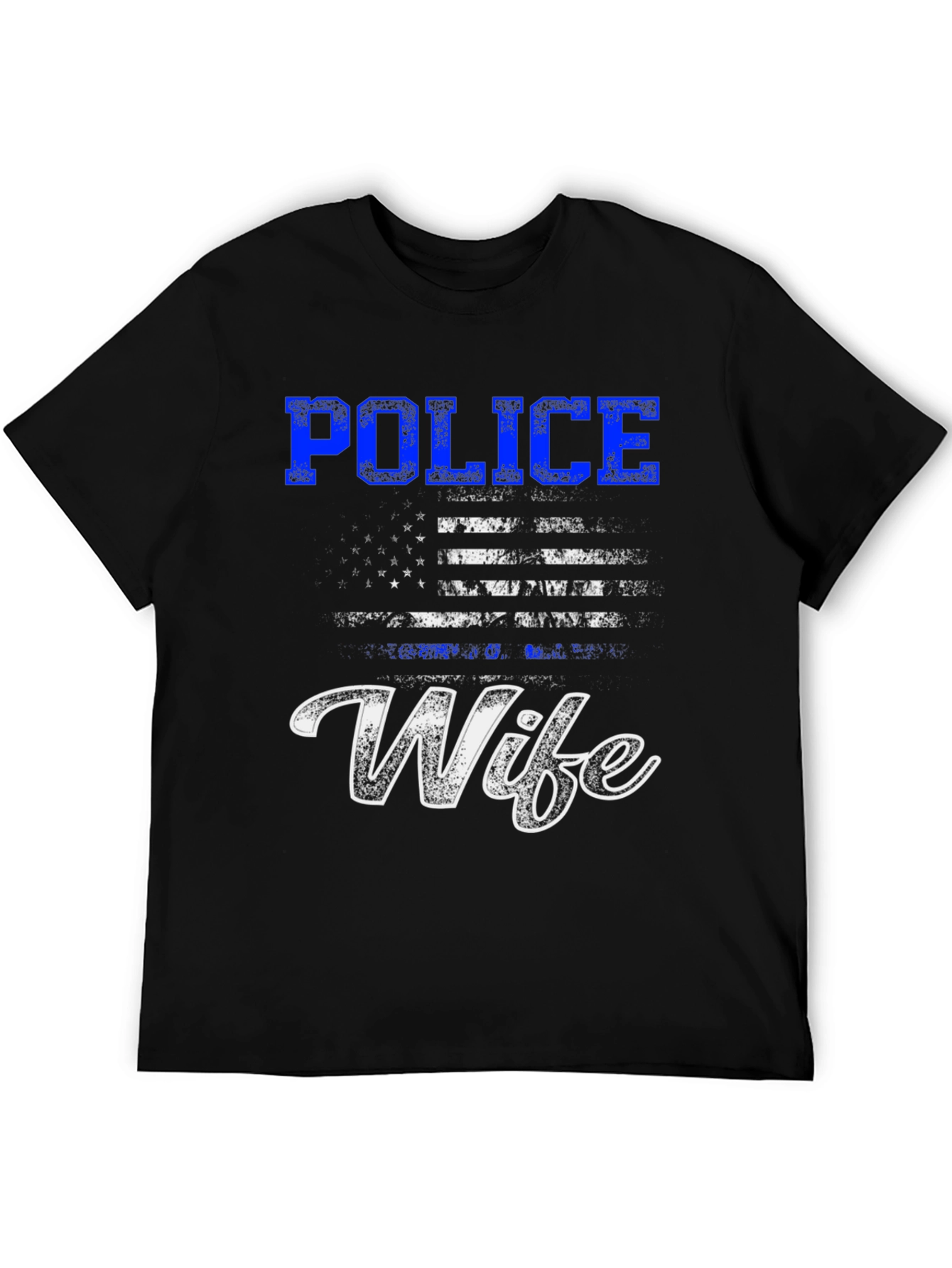 Police Wife T-Shirt - American Flag Design
