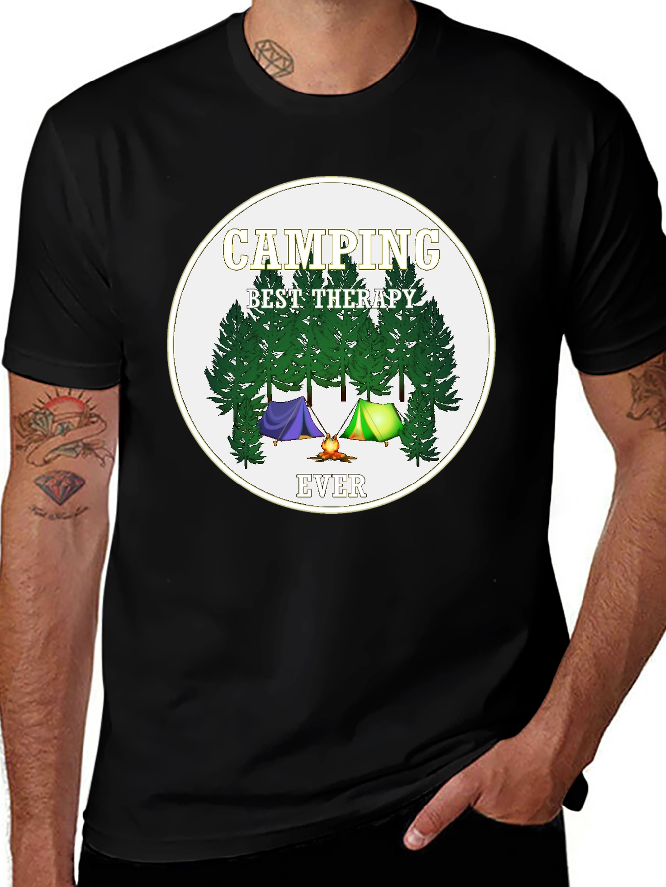 Camping Best Therapy Ever Graphic Tee