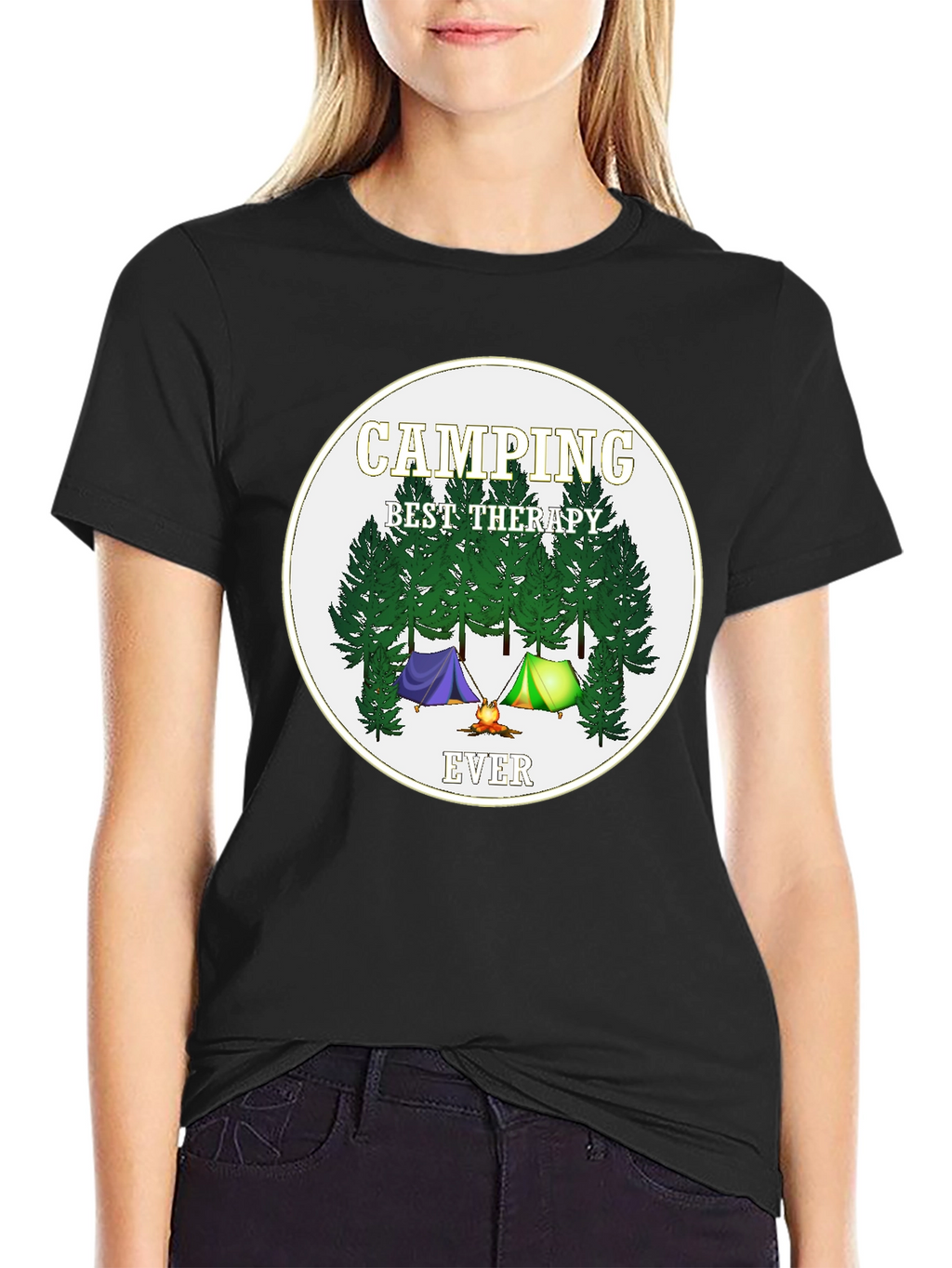 Camping Best Therapy Ever Graphic Tee